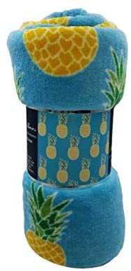Summertime whimsy plush fleece throw blanket (50" x 60") - pineapple