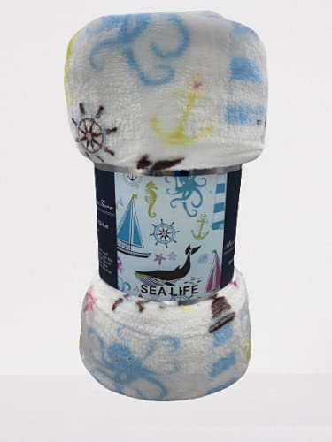 Faith, Hope, Love Home Decor The Shore Extra Soft Throw Blanket (50" X 60") - Sea Life Nautical Throw Blanket - Best Buy Furniture