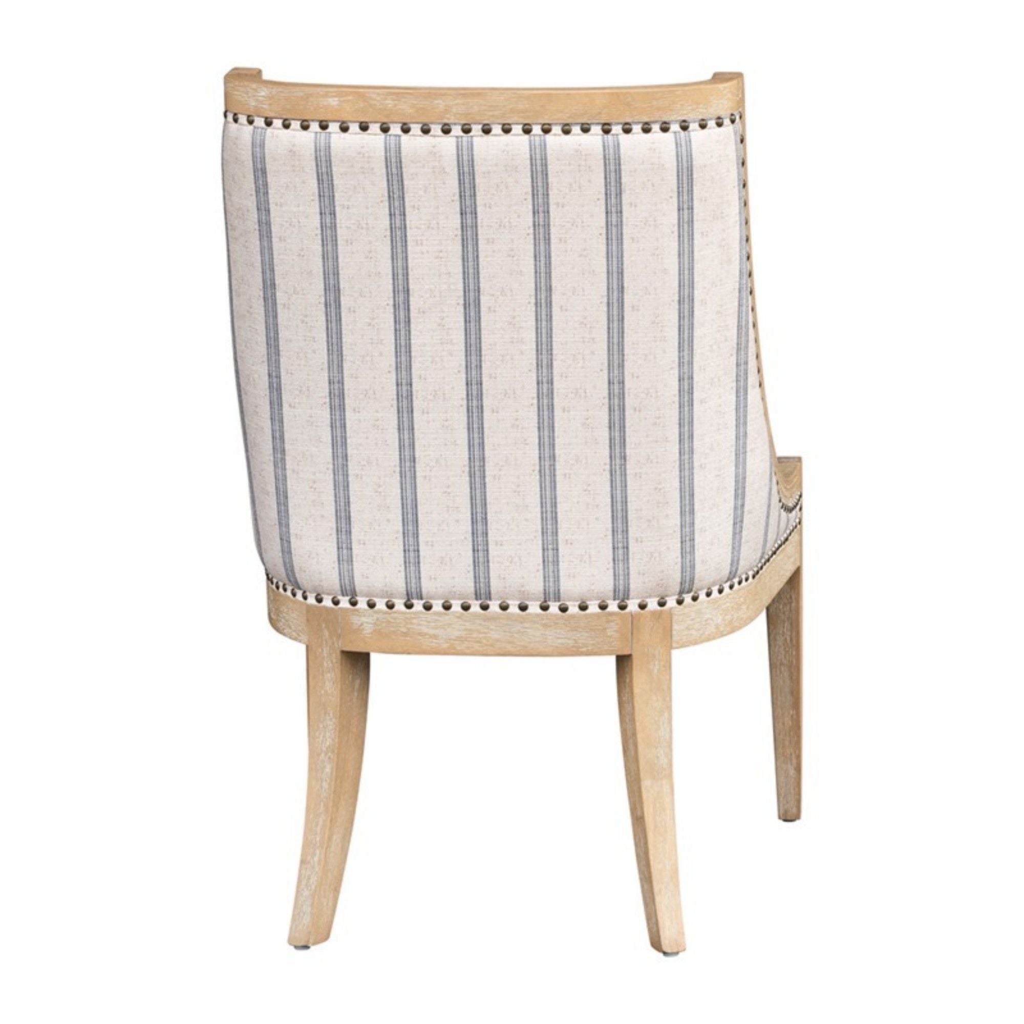Upholstered Dining Chair With Nailhead Trim - Beige / Natural