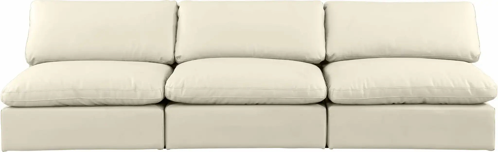 Comfy - Faux Leather Modular Armless Sofa 3 Seats