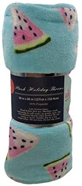 Summertime Whimsy Plush Fleece Throw Blanket (50" x 60") - Watermelon Slices - Best Buy Furniture
