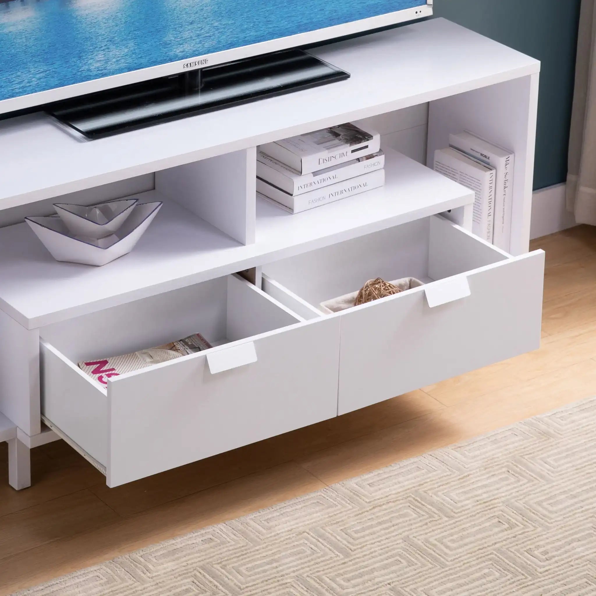 Modern TV Stand & Two Shelves And Two Drawers - Best Buy Furniture
