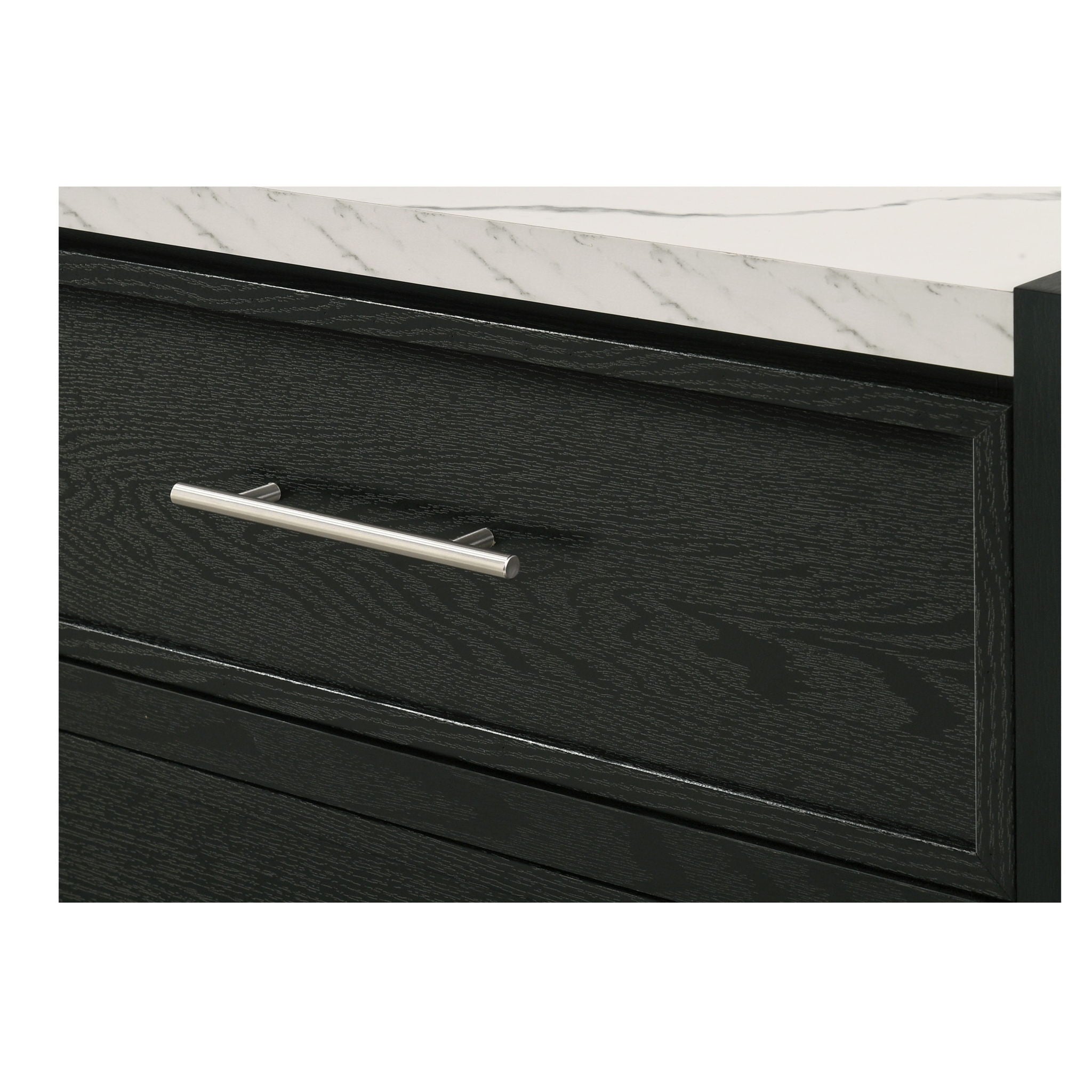 1 Piece 4 Drawers Tall Chest Bedroom Furniture - Black / White