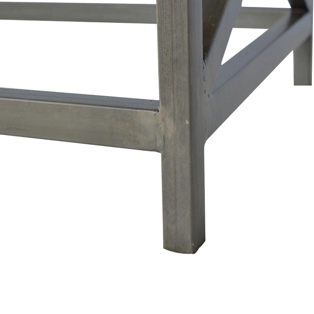 Industrial Cross Metal Coffee Table - Pewter