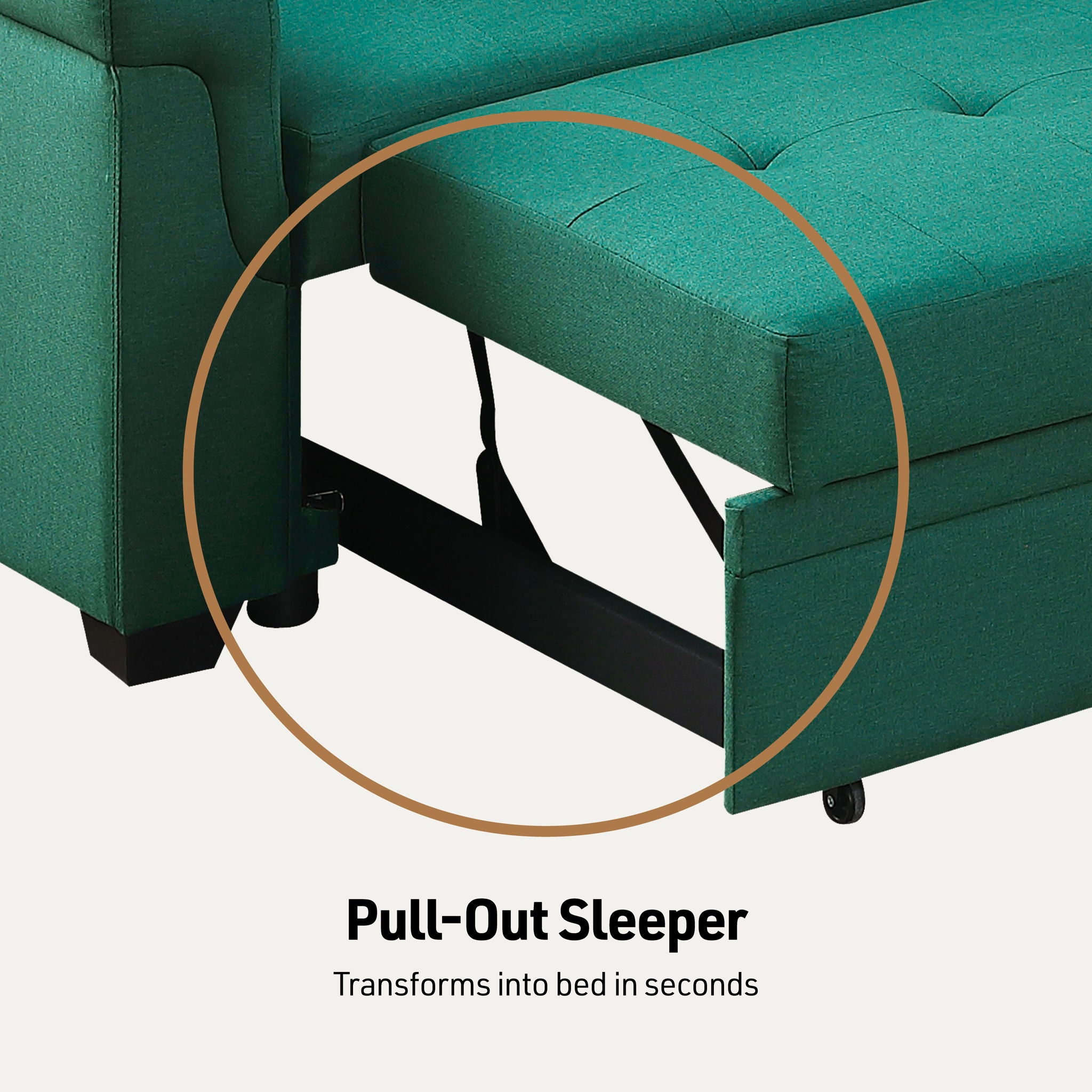 Lucca - Linen Reversible Sleeper Sectional Sofa With Storage Chaise