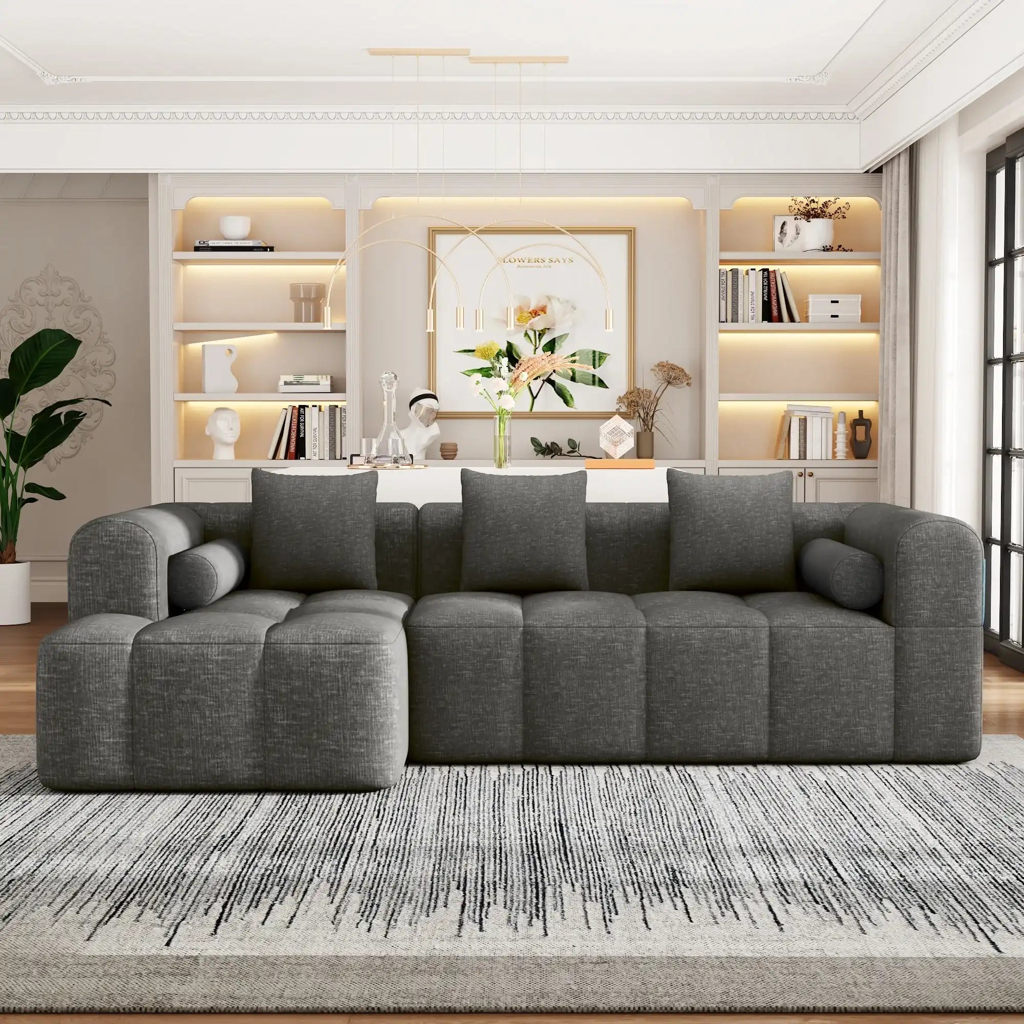 Modular 2Pc Sectional Sofa | Deep Seating  Sectional Sofa