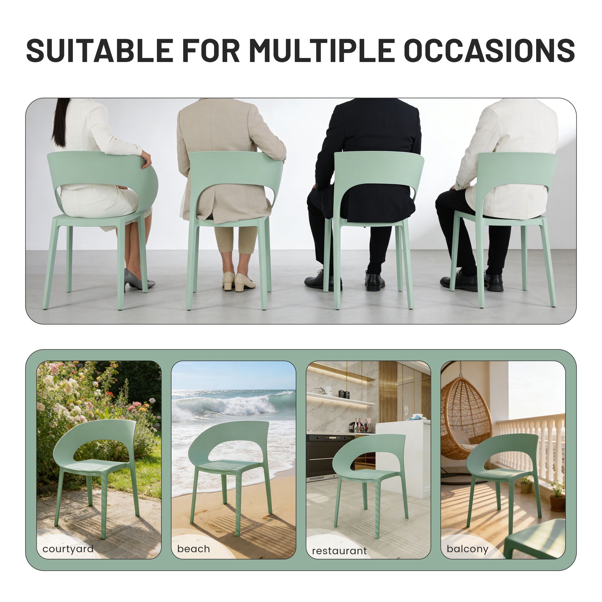 4 Piece Set Of Modern Designed Single Chairs With Folding Square Table