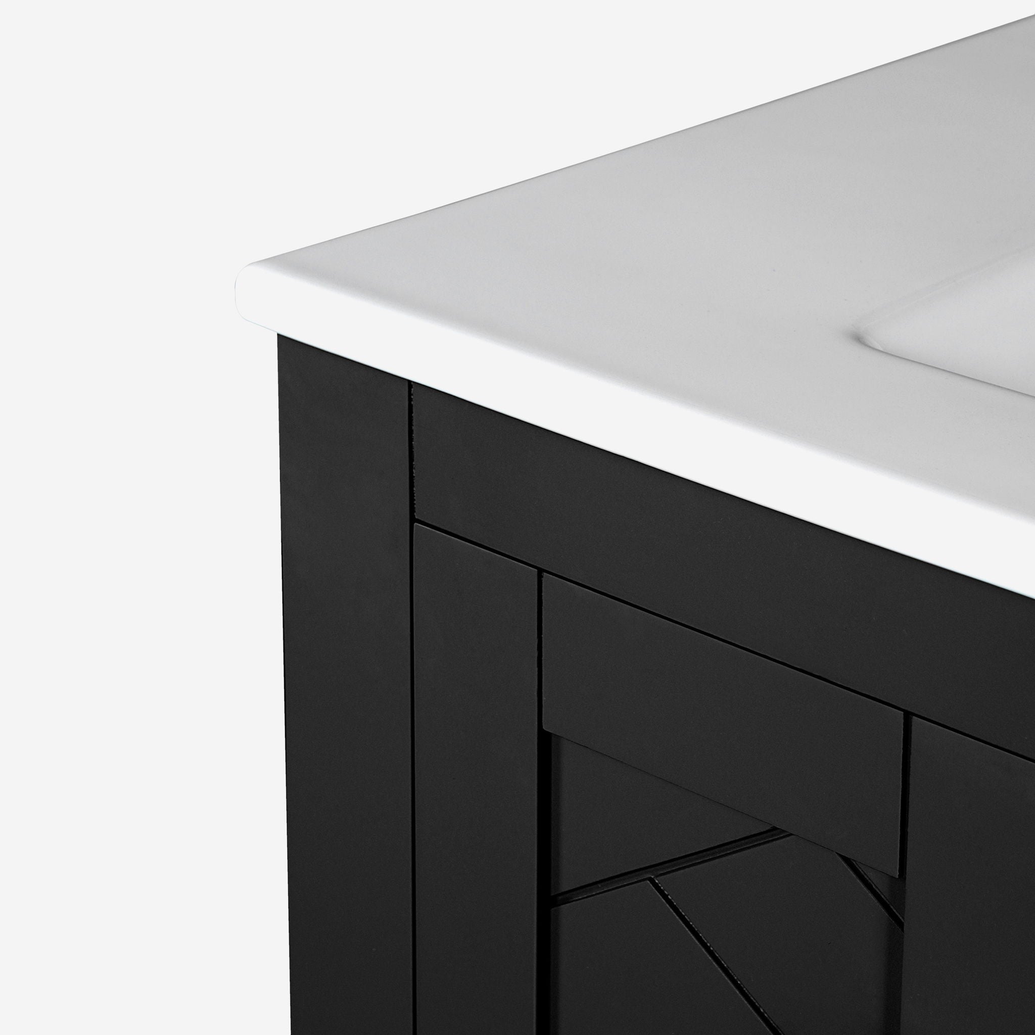 Bathroom Vanity With Sink, Storage Cabinet, Freestanding Set With 3 Drawers & Soft Closing Doors