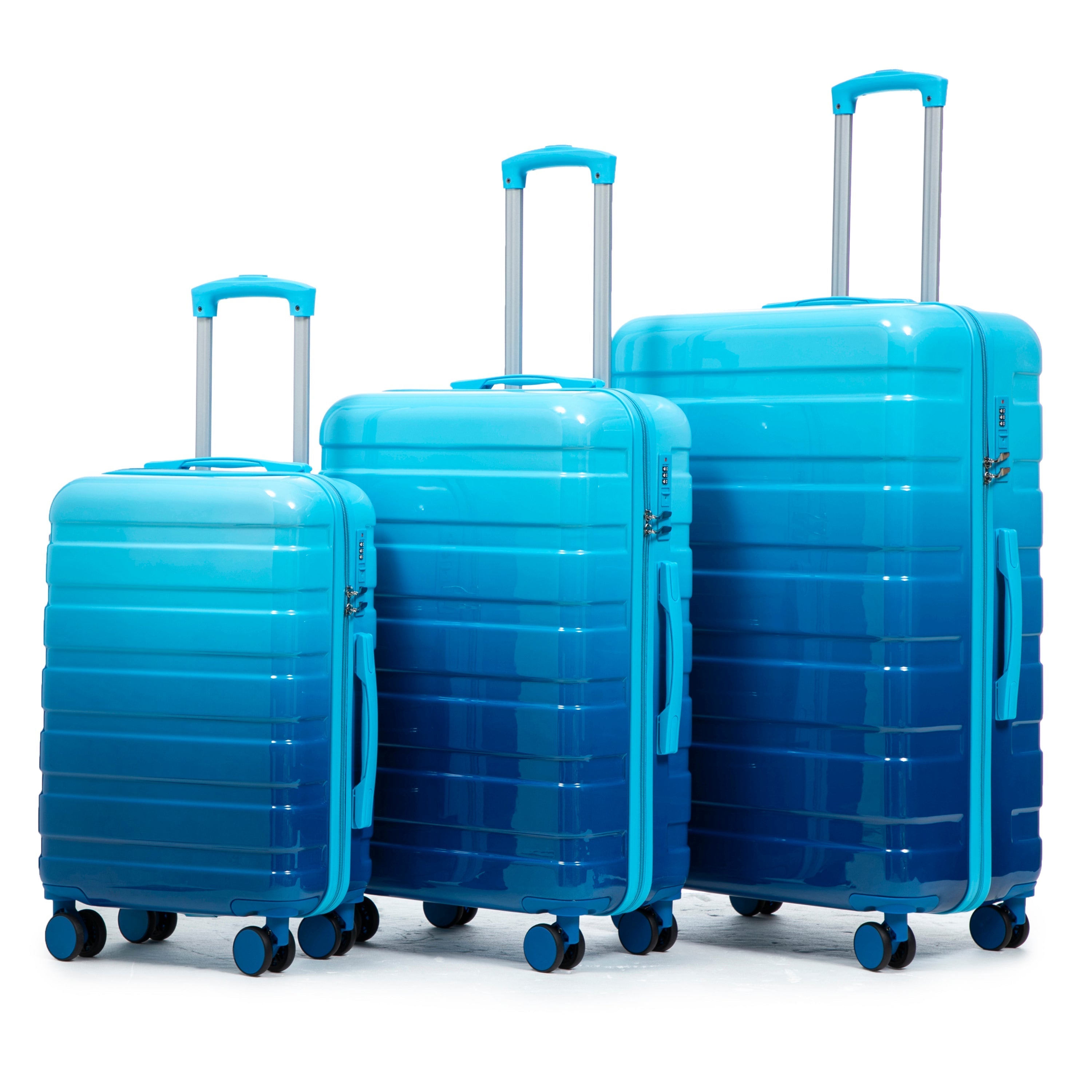 3-Piece PC Spinner Wheel Luggage Set with Gradient Color