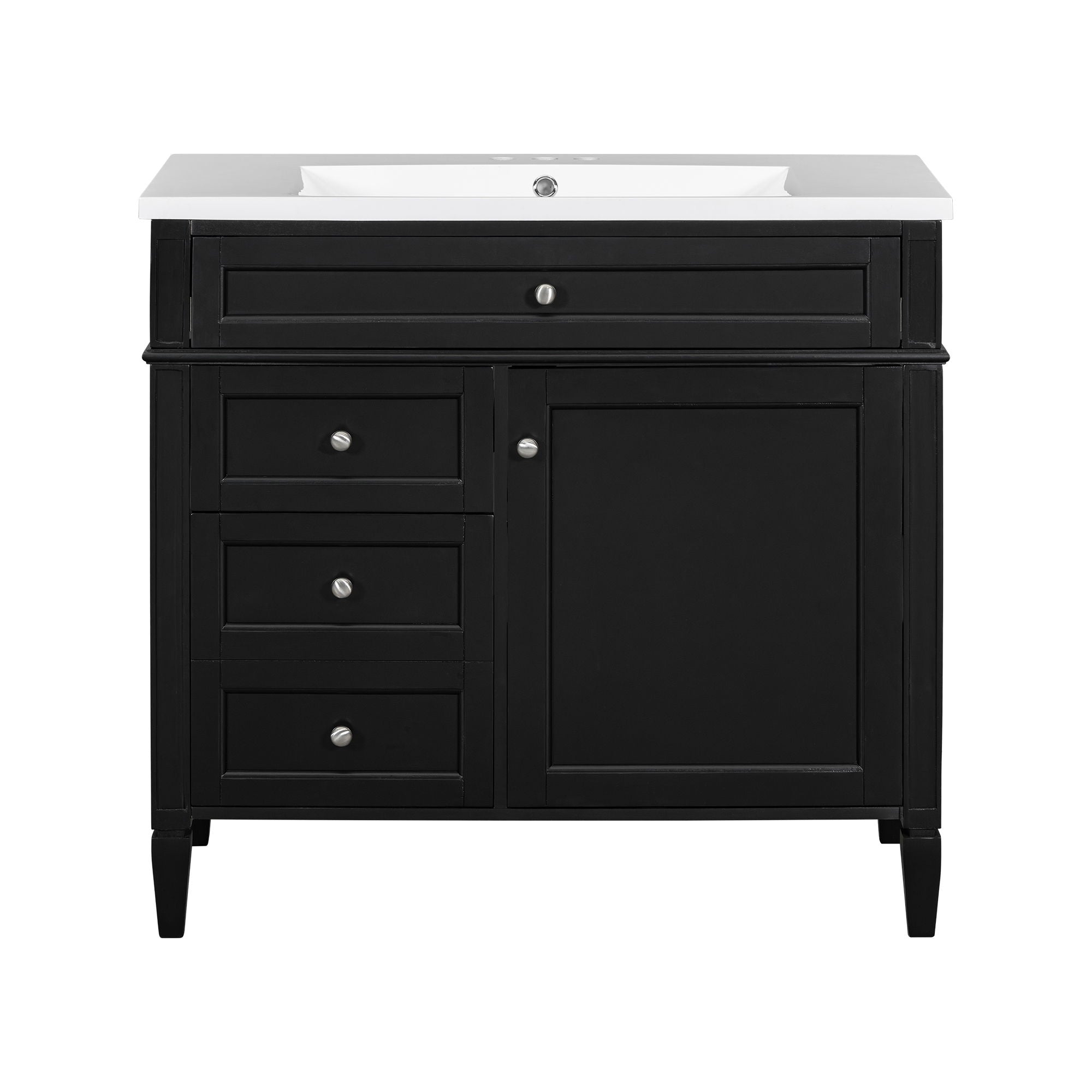 Bathroom Vanity With Top Sink, Storage Cabinet With 2 Drawers And Tip Out Drawer