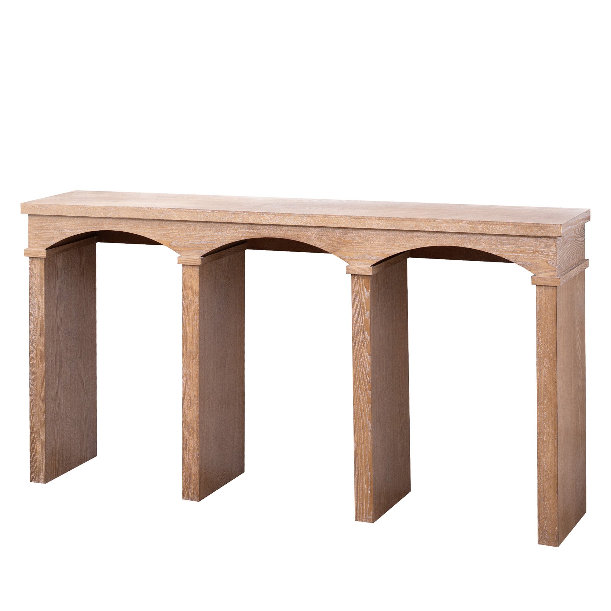 Rustic Archway Console Table – 60" Long Entryway Table with Decorative Arched Legs