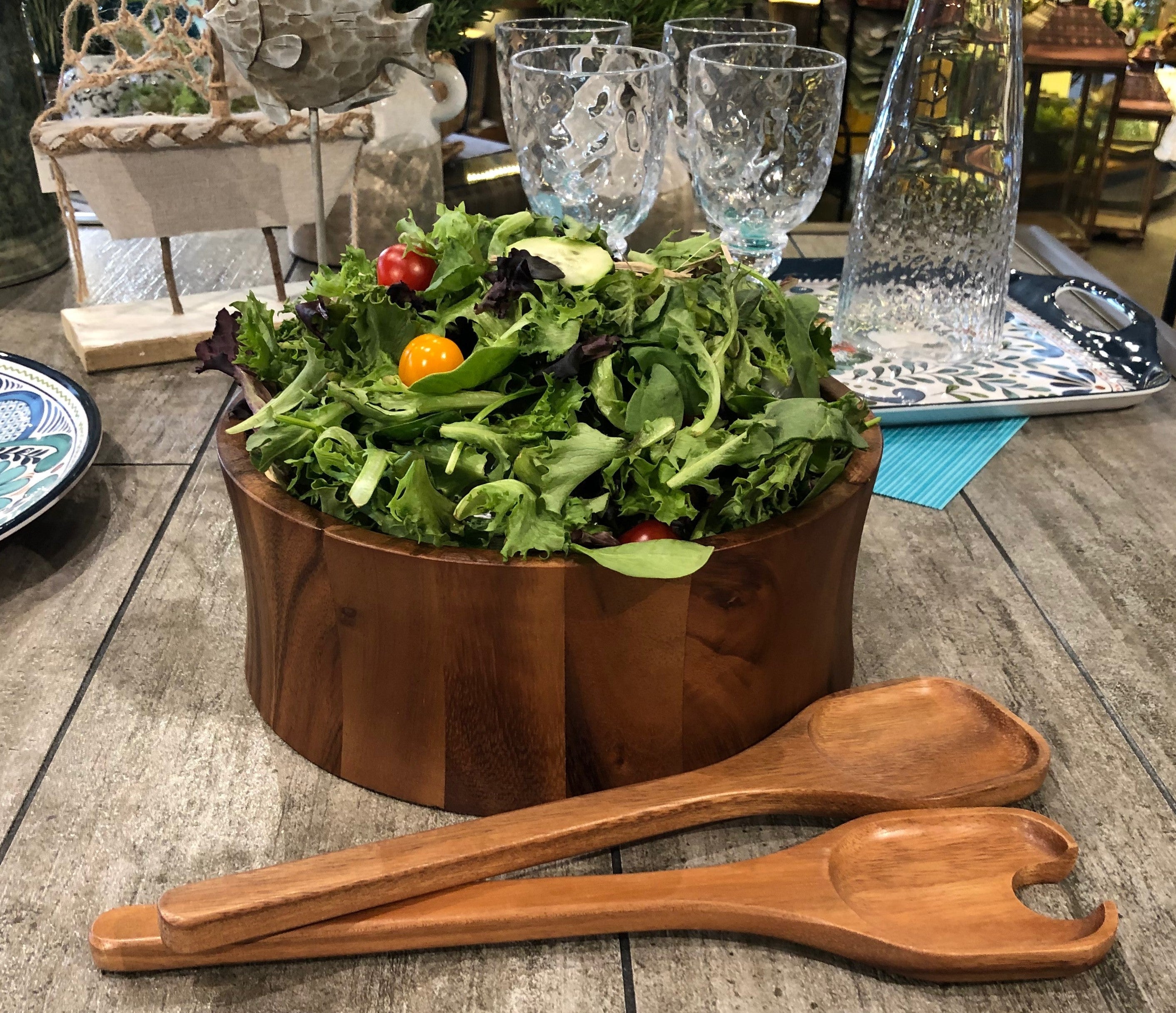 Large Salad Bowl with Servers