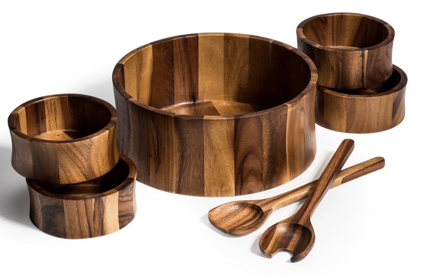Extra Large Salad Bowl with Servers and 4 Individuals