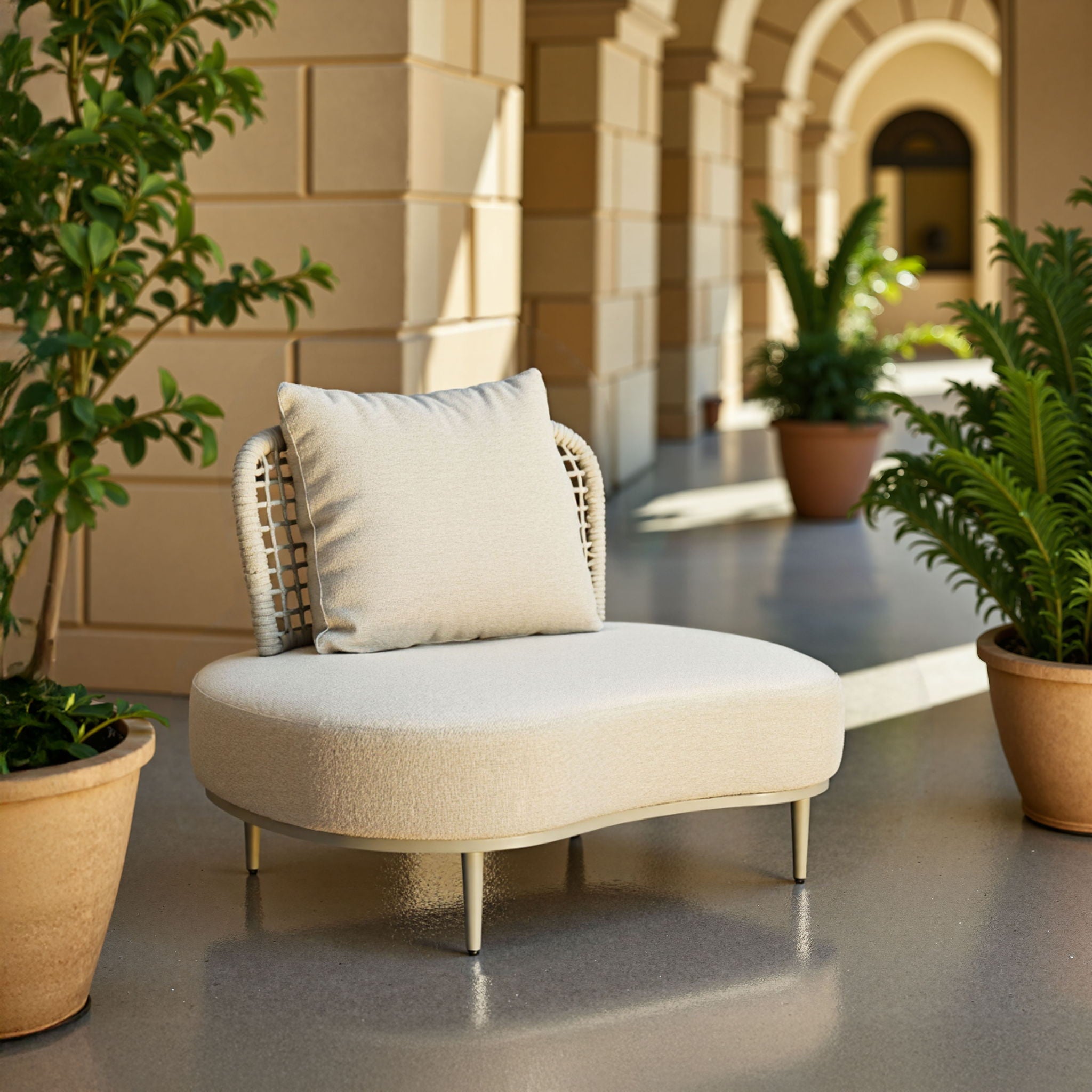 Ruhe - Outdoor Accent Chair - Beige