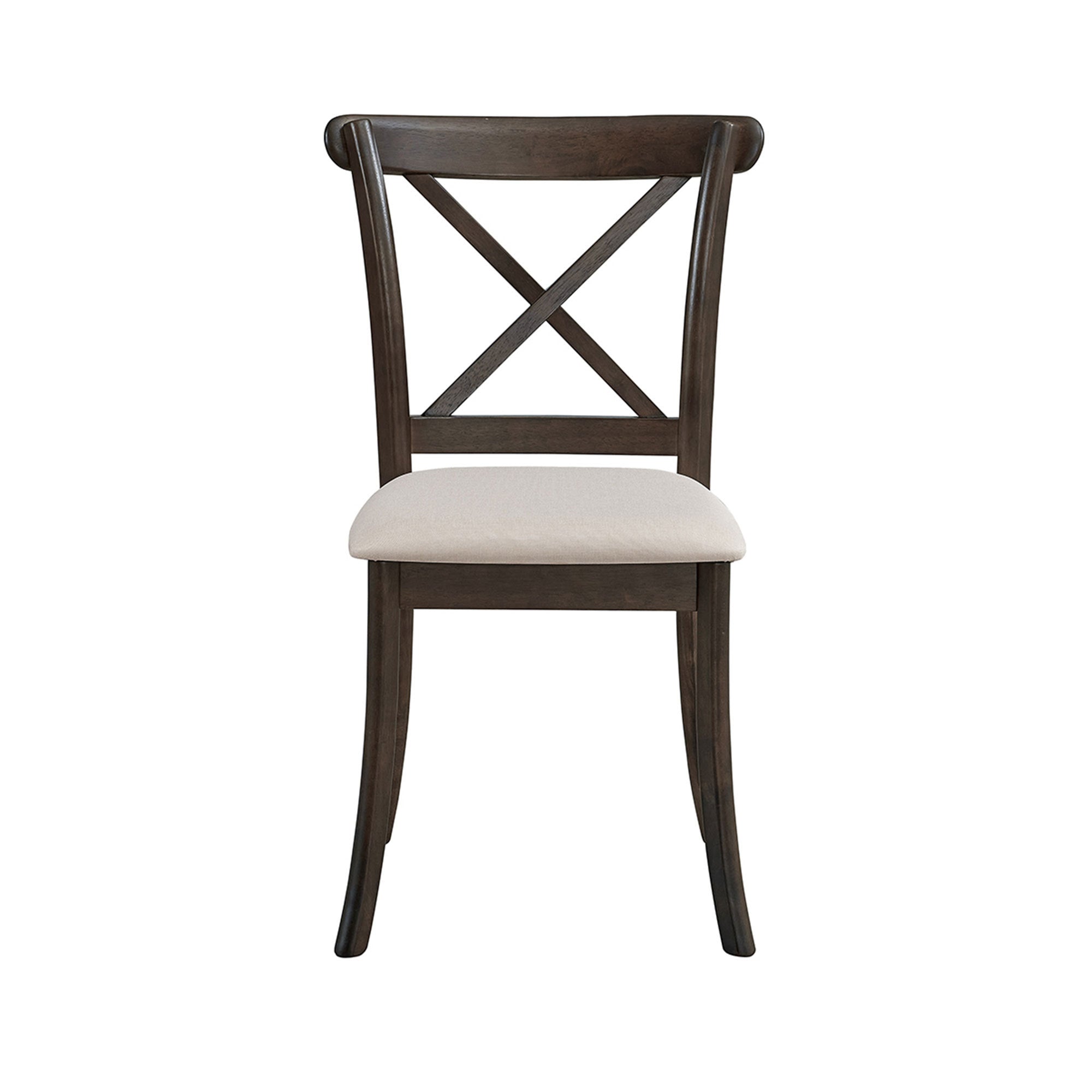 Wooden X Back Dining Chairs Set of 2 - Brown