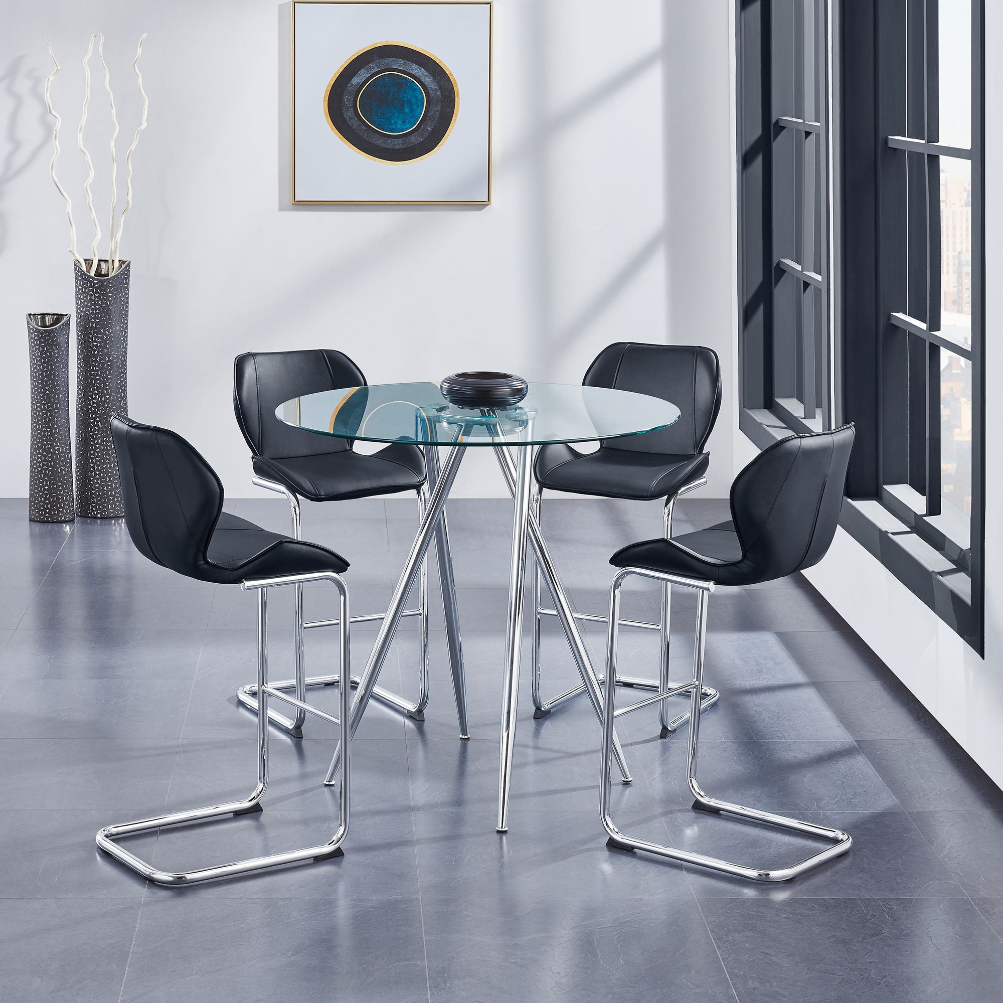 Charlotte - 4 Piece Bar Stool Set With Bucket Seats