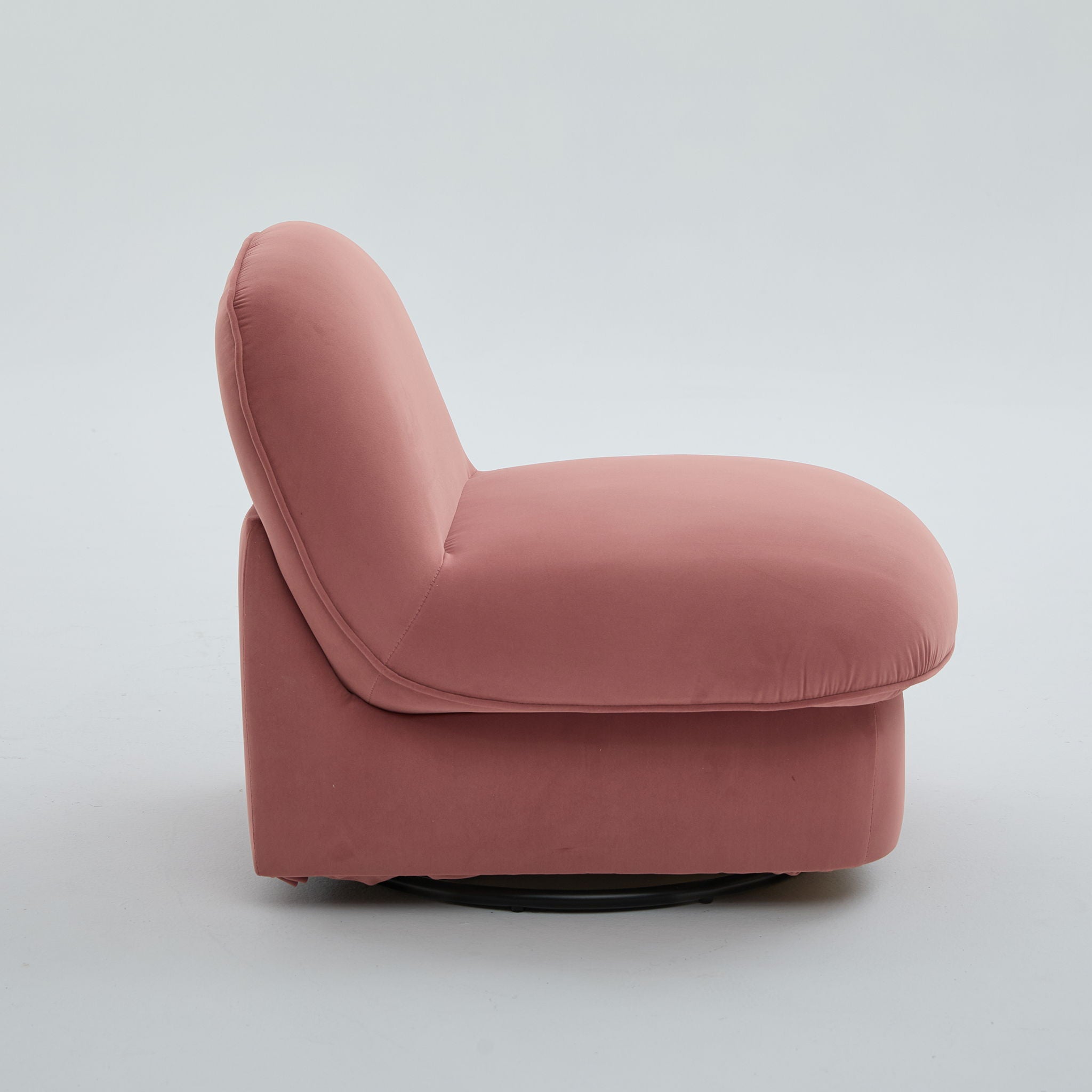 Pumpkin Shaped Swivel Accent Chair, 360 Degree Rotation For Living Room