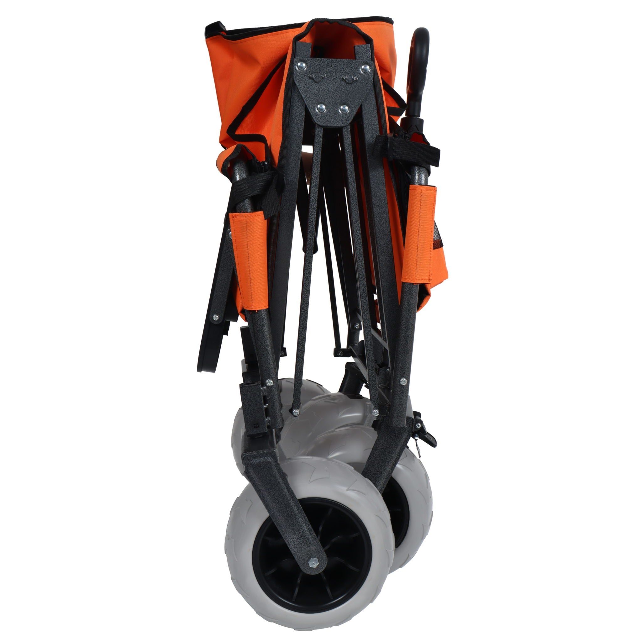 3 In 1 Folding Wagon With Bench Seat & Rear Mounted Tabletop - Orange