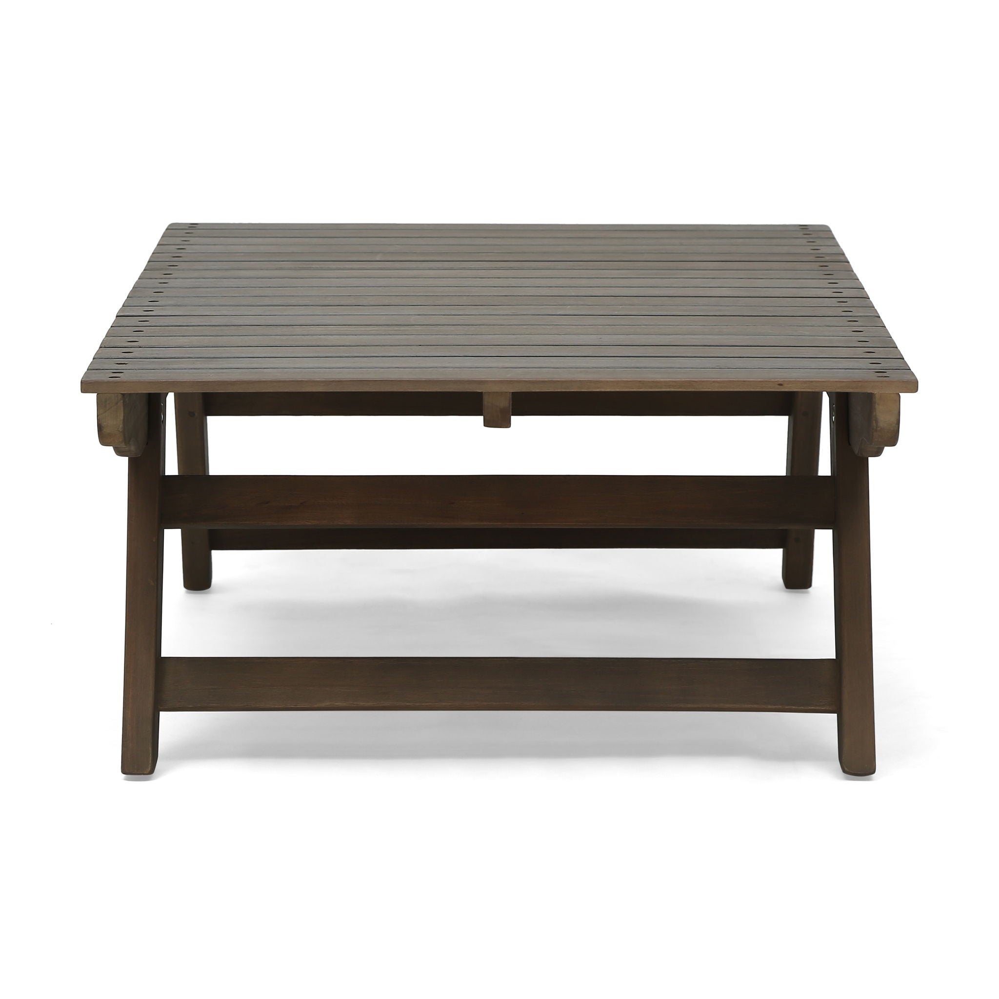 Outdoor Acacia Wood Coffee Table With Open Slat Design
