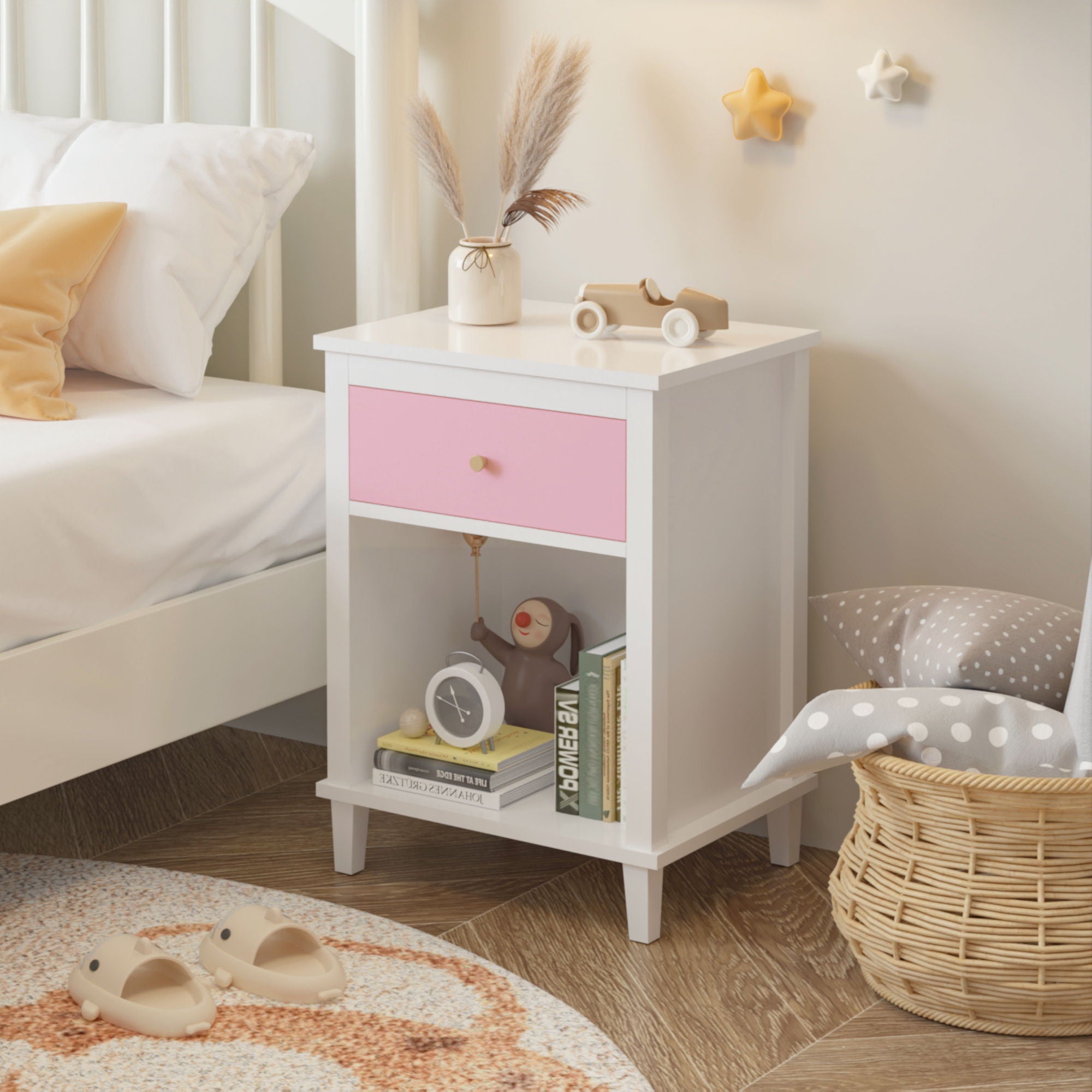 Nightstand With 1 Drawer 1 Shelf