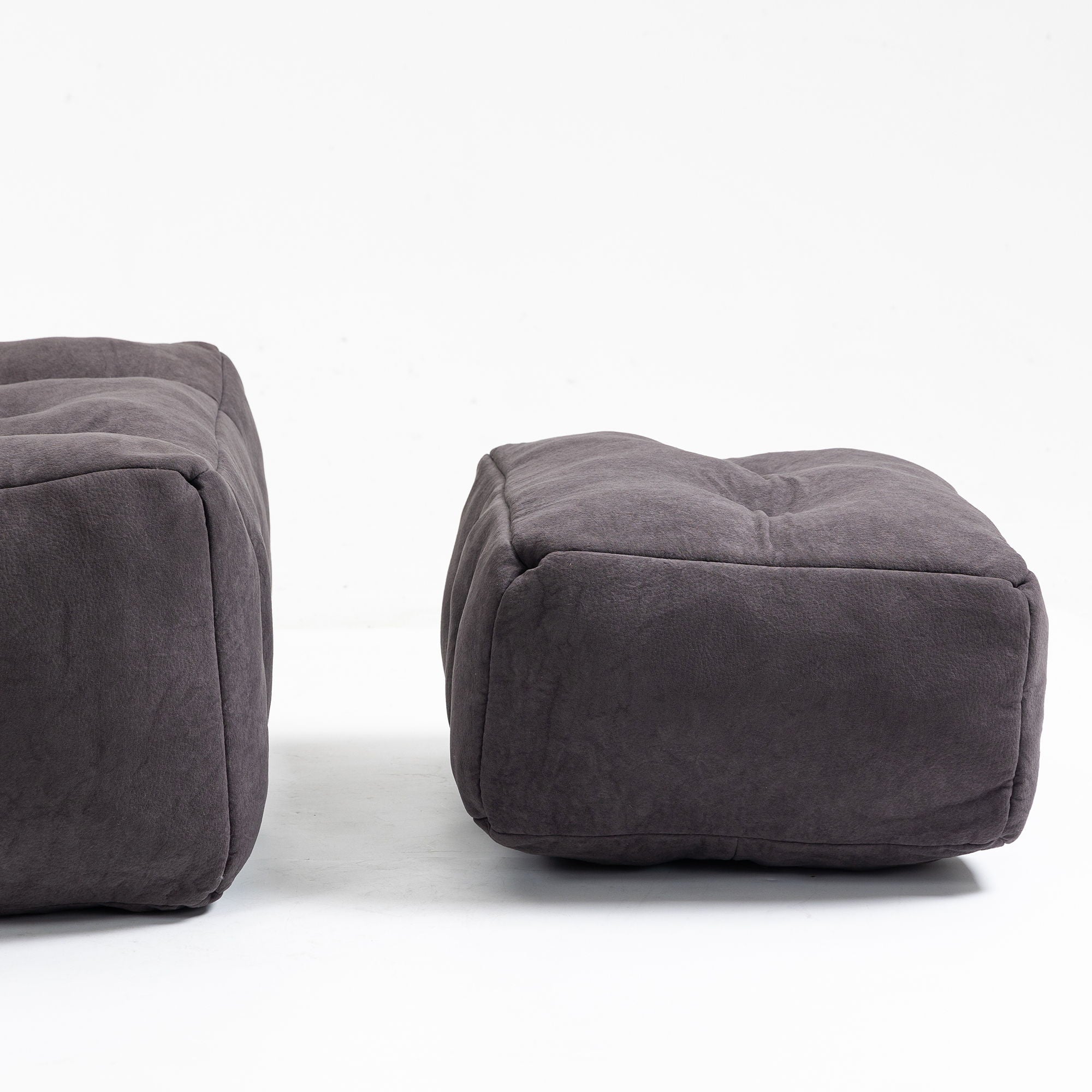 Modern Indoor Fluffy Bean Bag Chair With Memory Foam And Ottoman, Super Soft