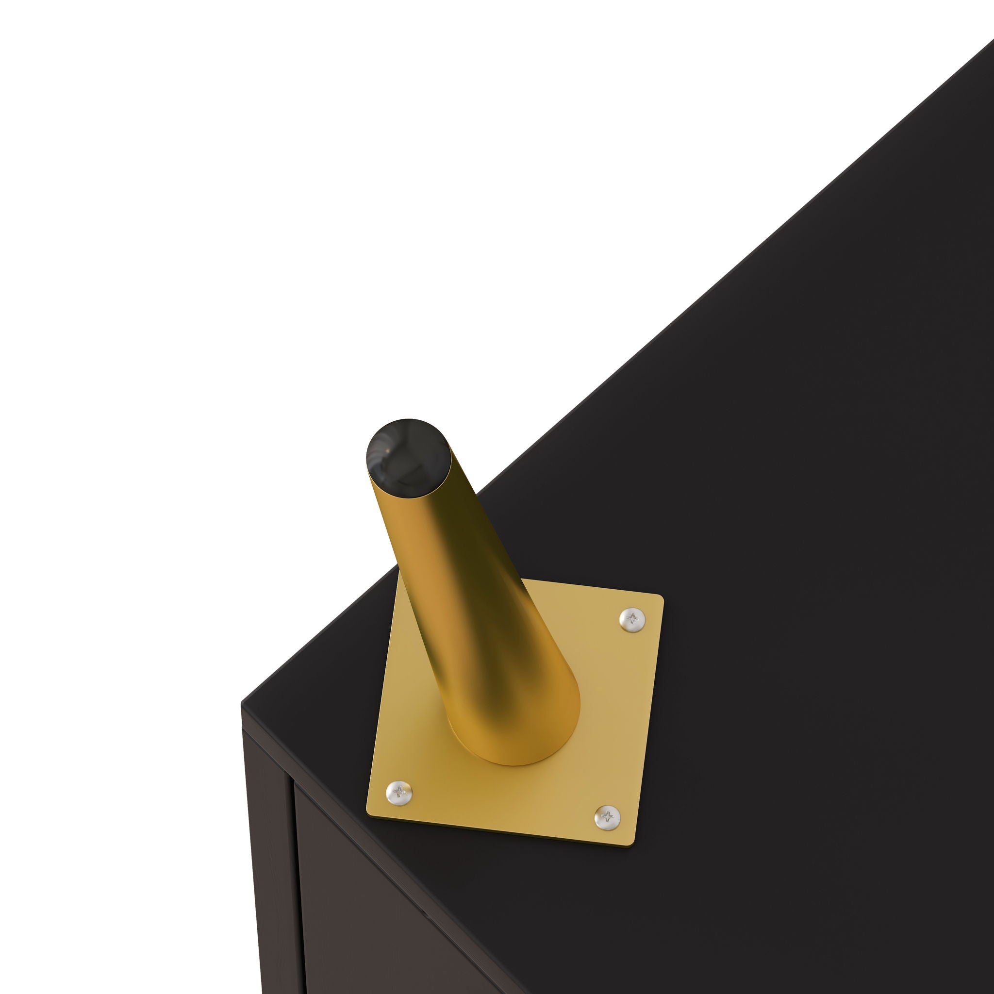 Vintage 4 Door Cabinet For Living Room - Black