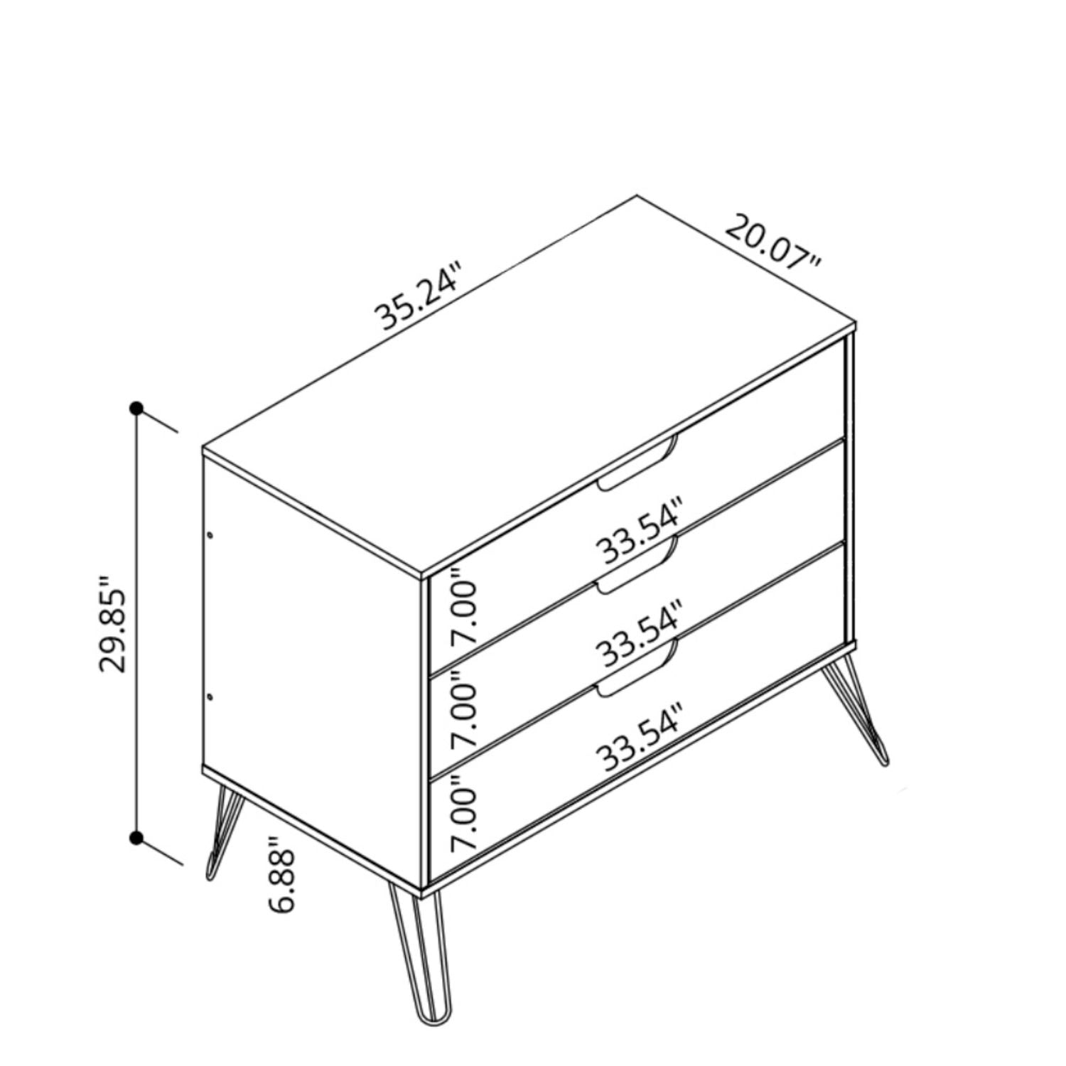 Rockefeller - 3 Drawer Dresser - Off White