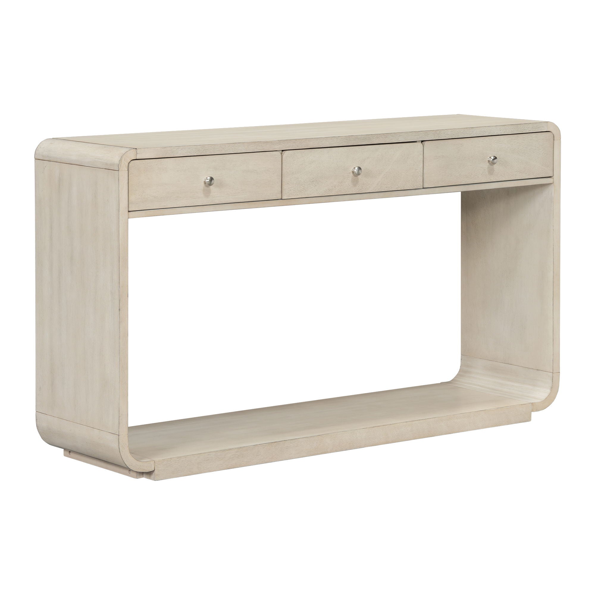 onsole Table With 3 Drawers And Display Shelf