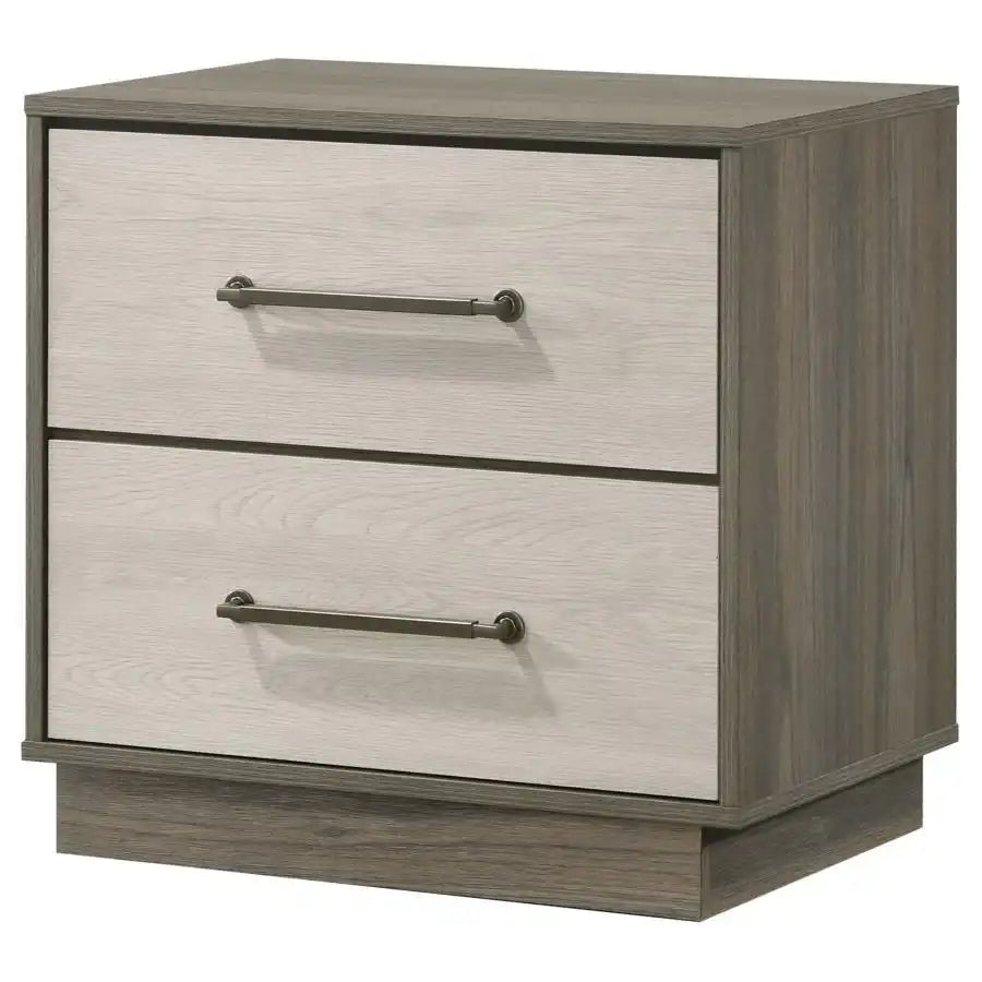 Fenwick - 2-Drawer Nightstand Bedside Table - Gray Oak - Best Buy Furniture