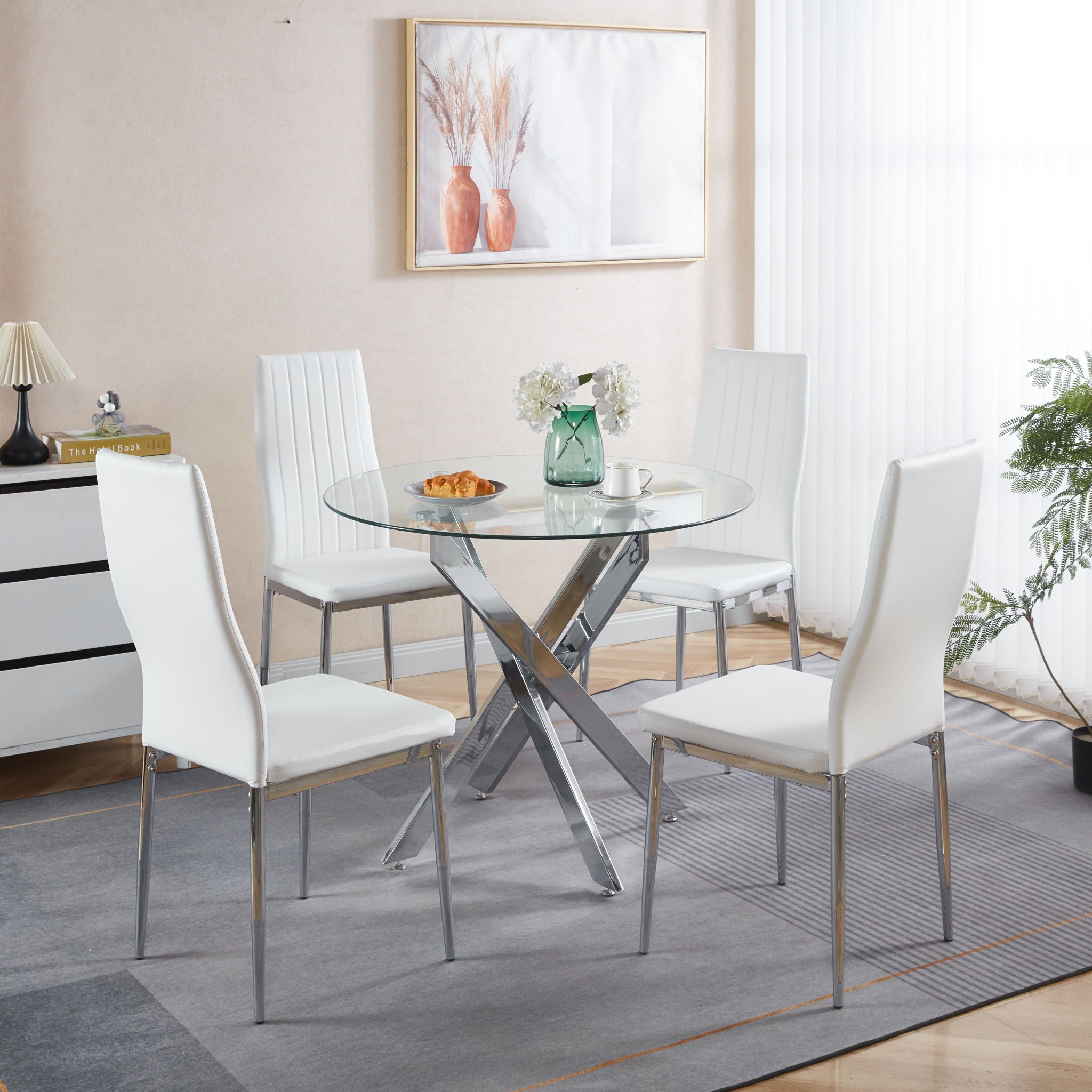 Chrome Leg Dining Chair (Set of 4)
