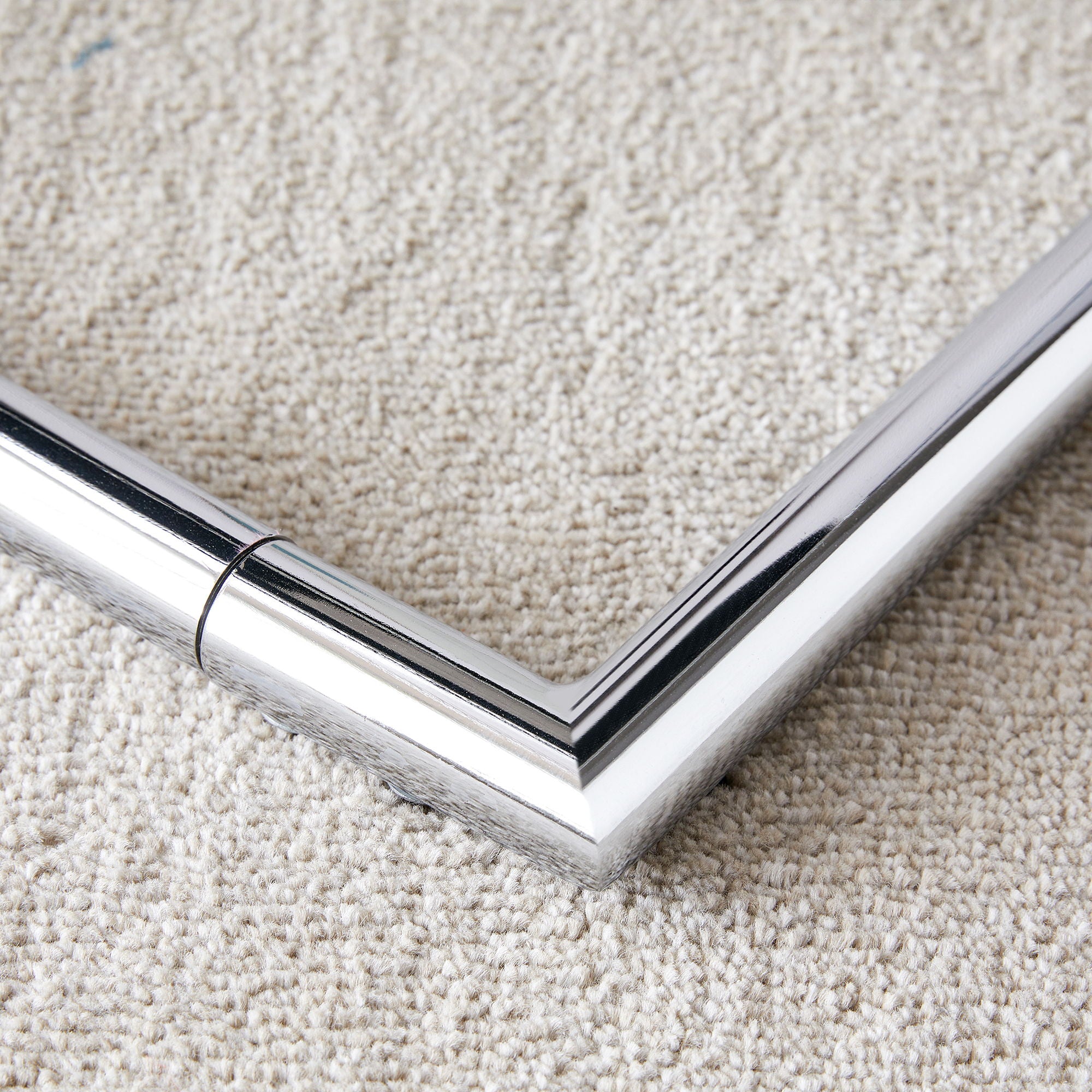 Shoe Changing Bench With Silver Metal Legs For Versatile Use - Black