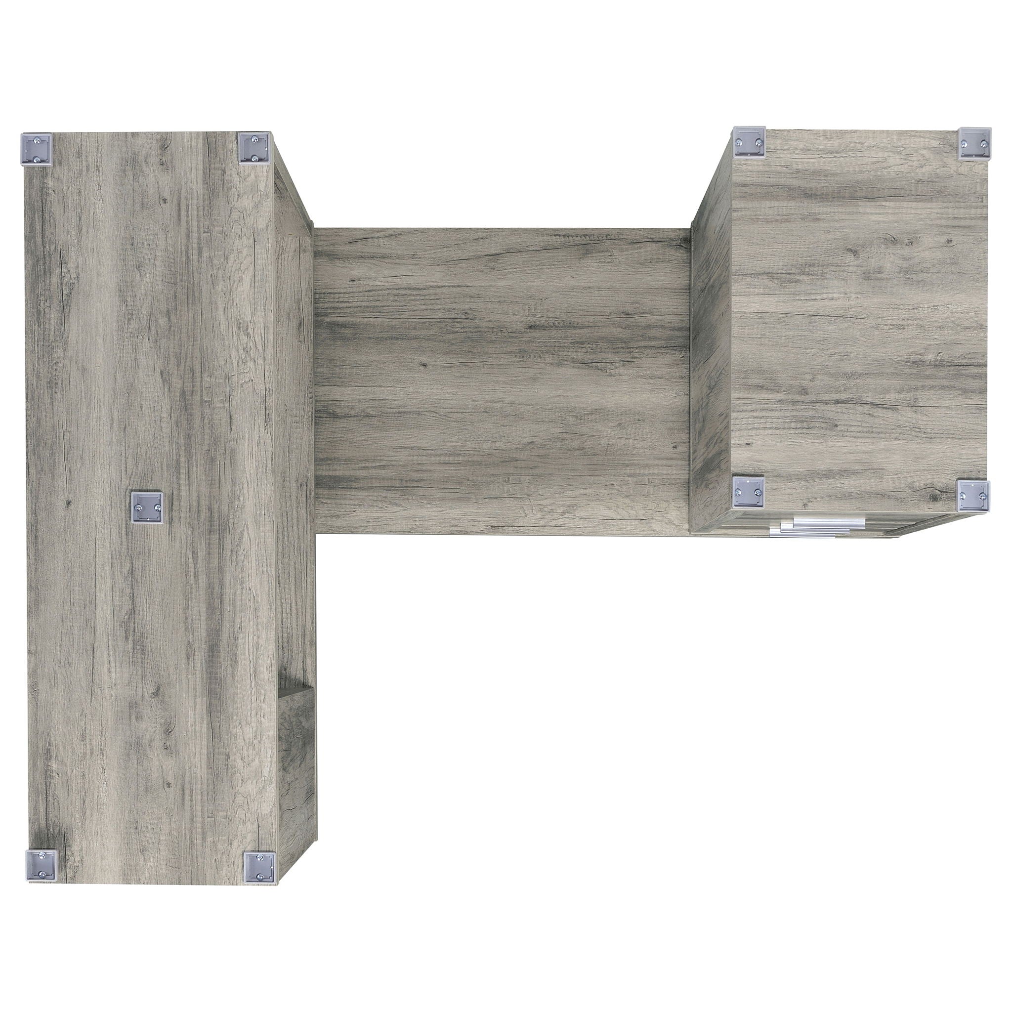 Transitional L Shape Computer Desk With Multiple Storage And Built In File Cabinet