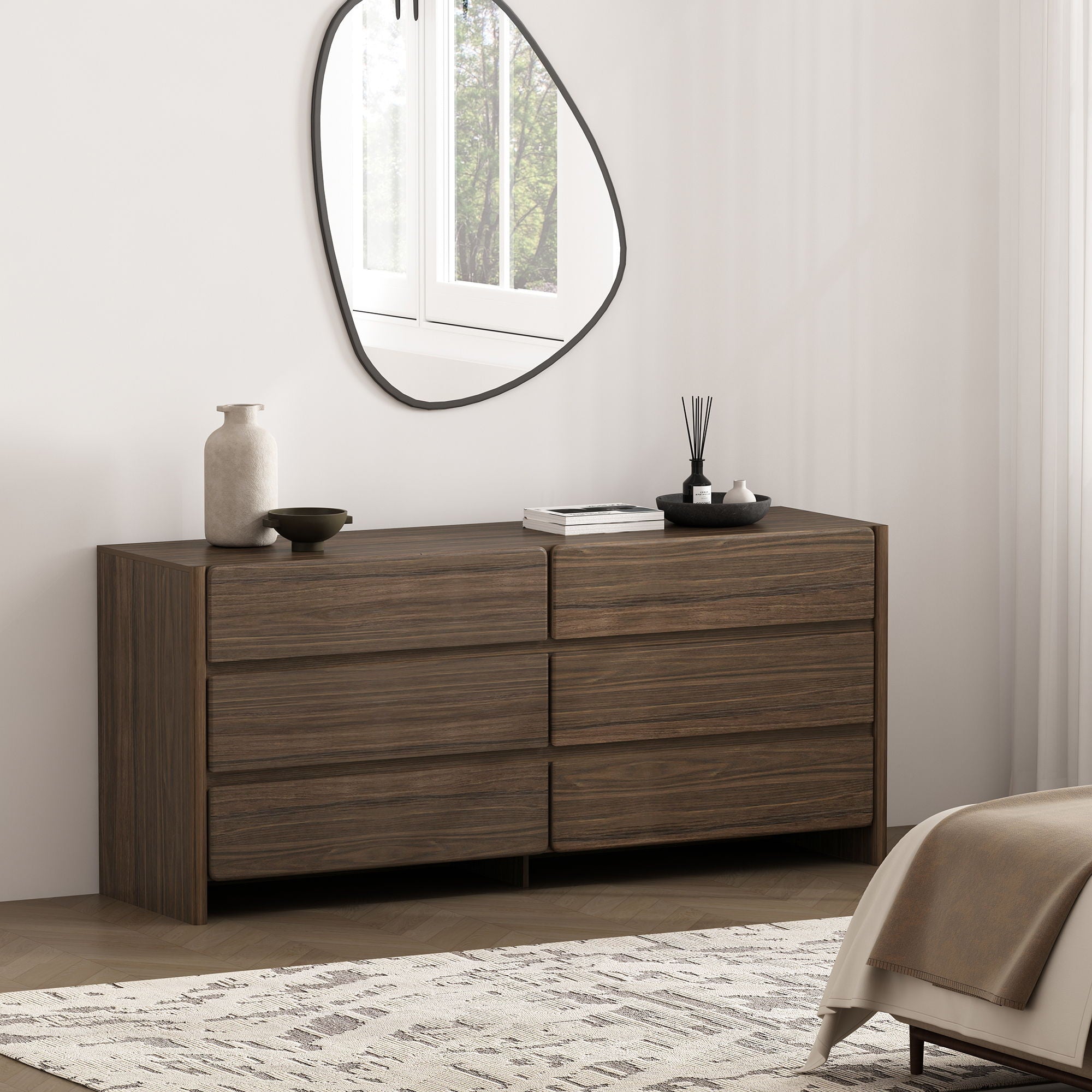 Linda - Double Wide Dresser With 6 Drawers