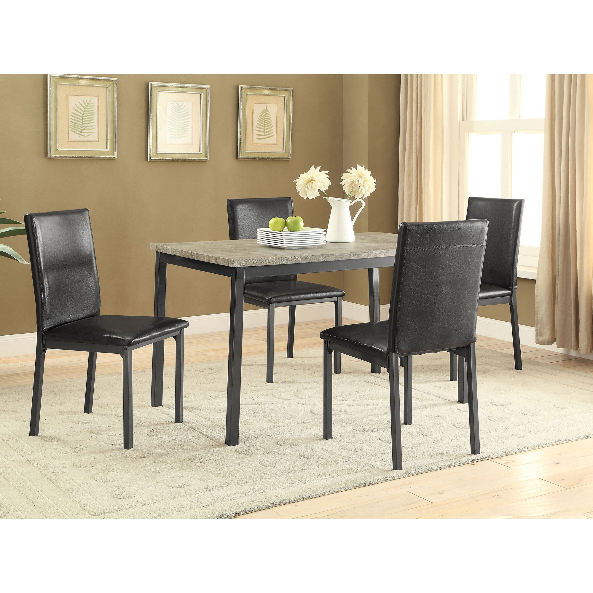 Macy - 5 Piece Dining Set - Black