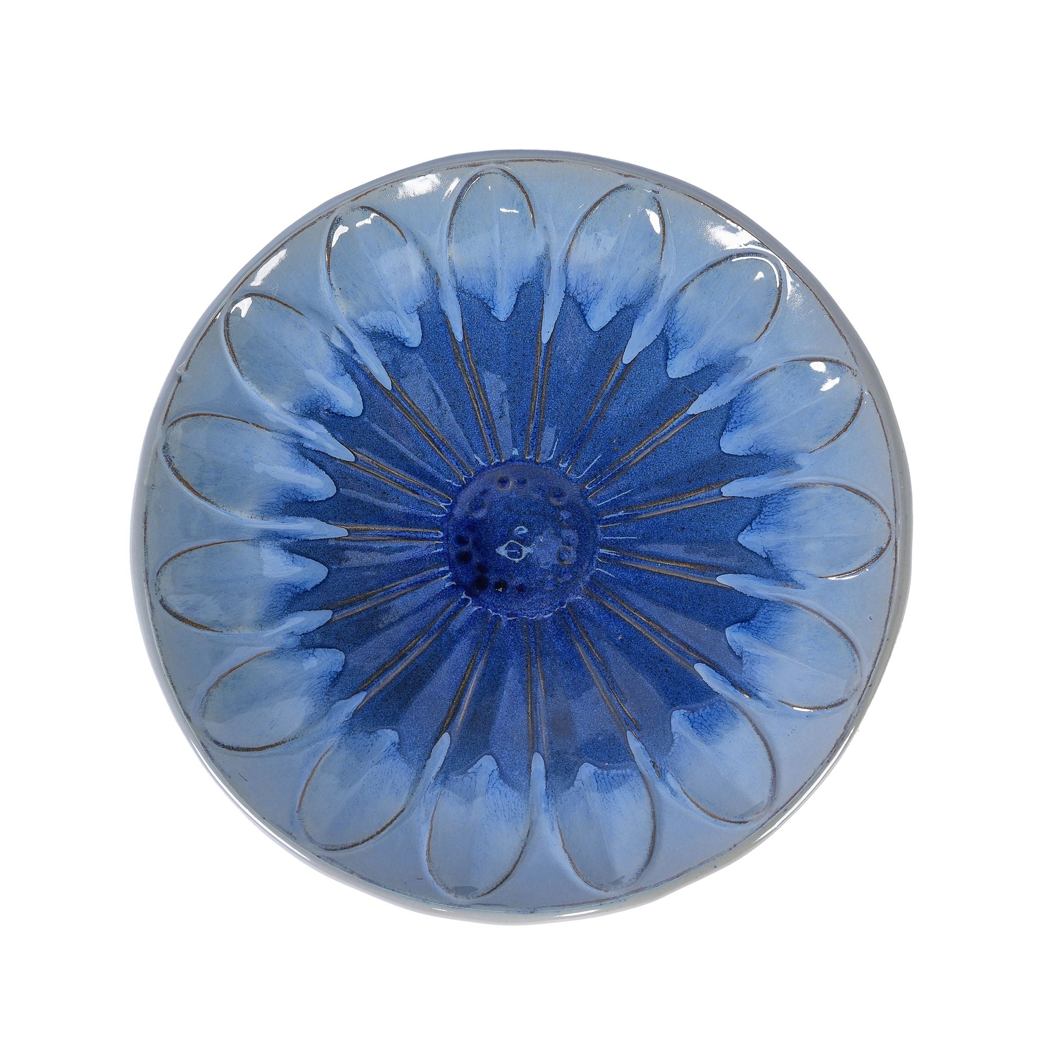 Birdbath For Patio, Garden - Blue Gray