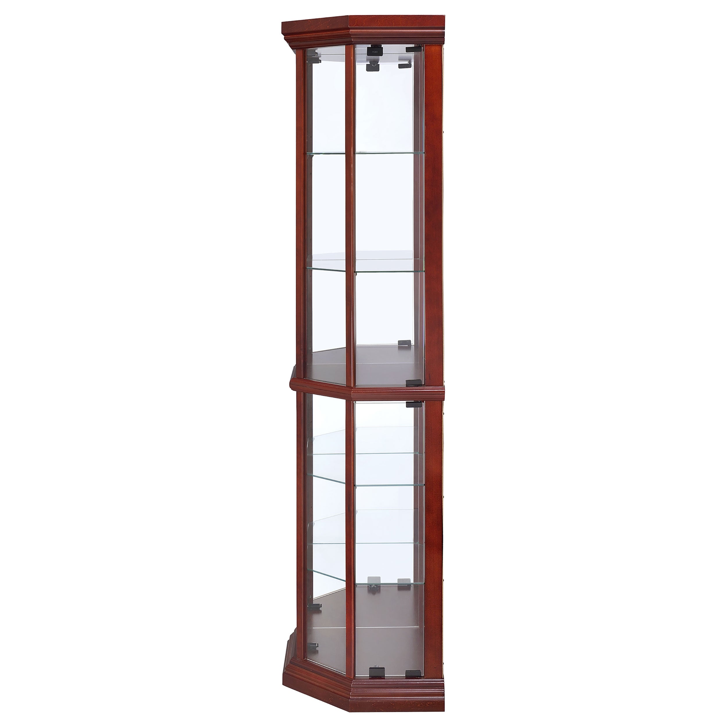 Appledale 6-shelf Corner Curio Display Cabinet Medium Brown-CoasterEssence