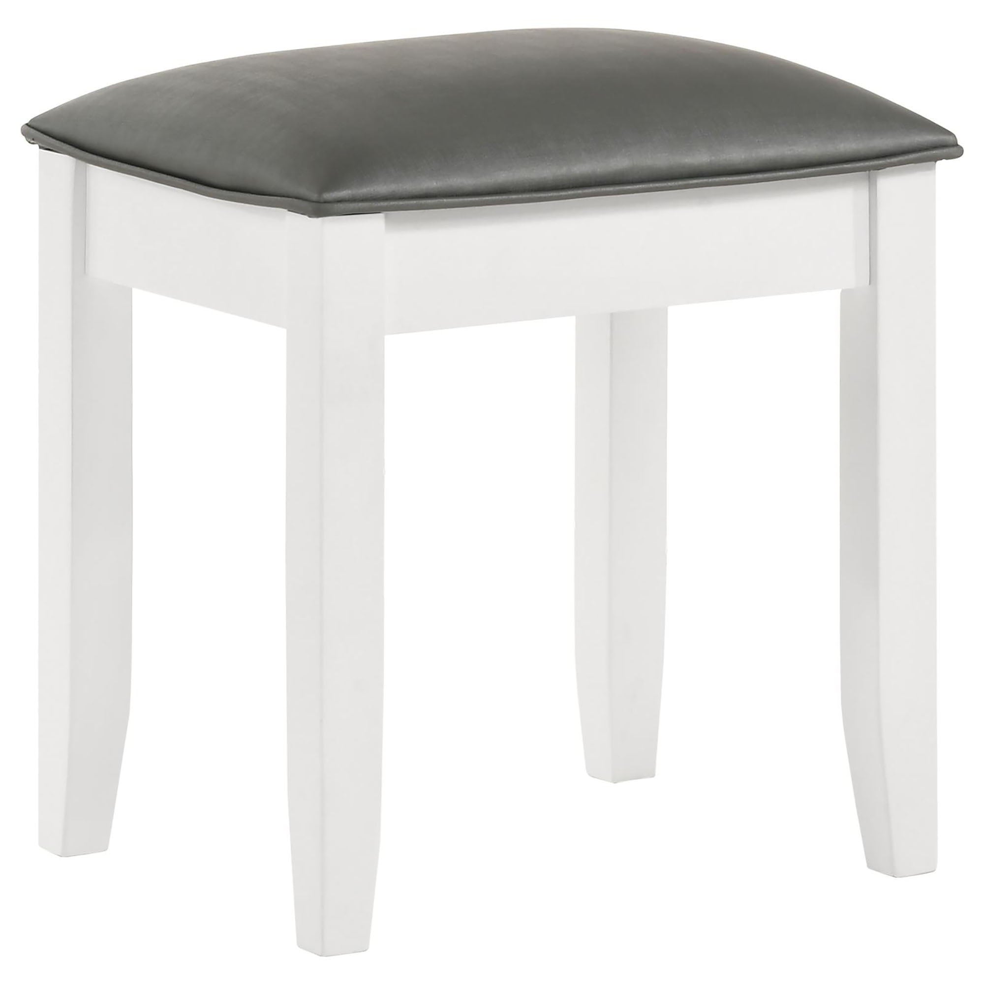 Vanity Stool With Padded Seat - Gray