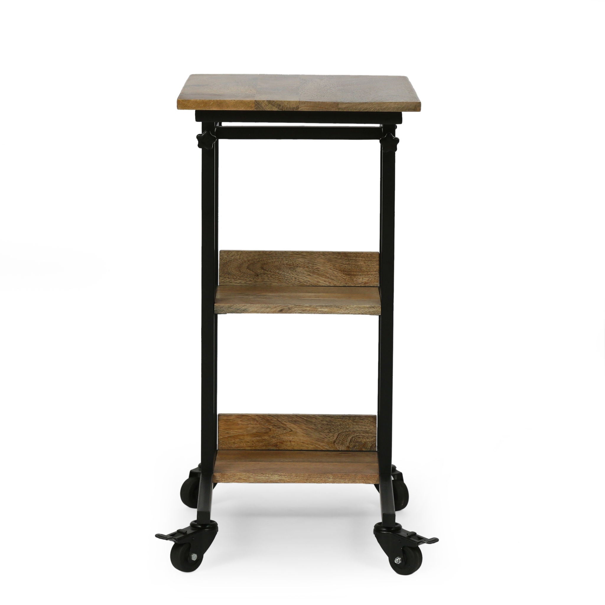 Modern Industrial Bed Laptop Table With C - Shape Design And Adjustable Height - Natural