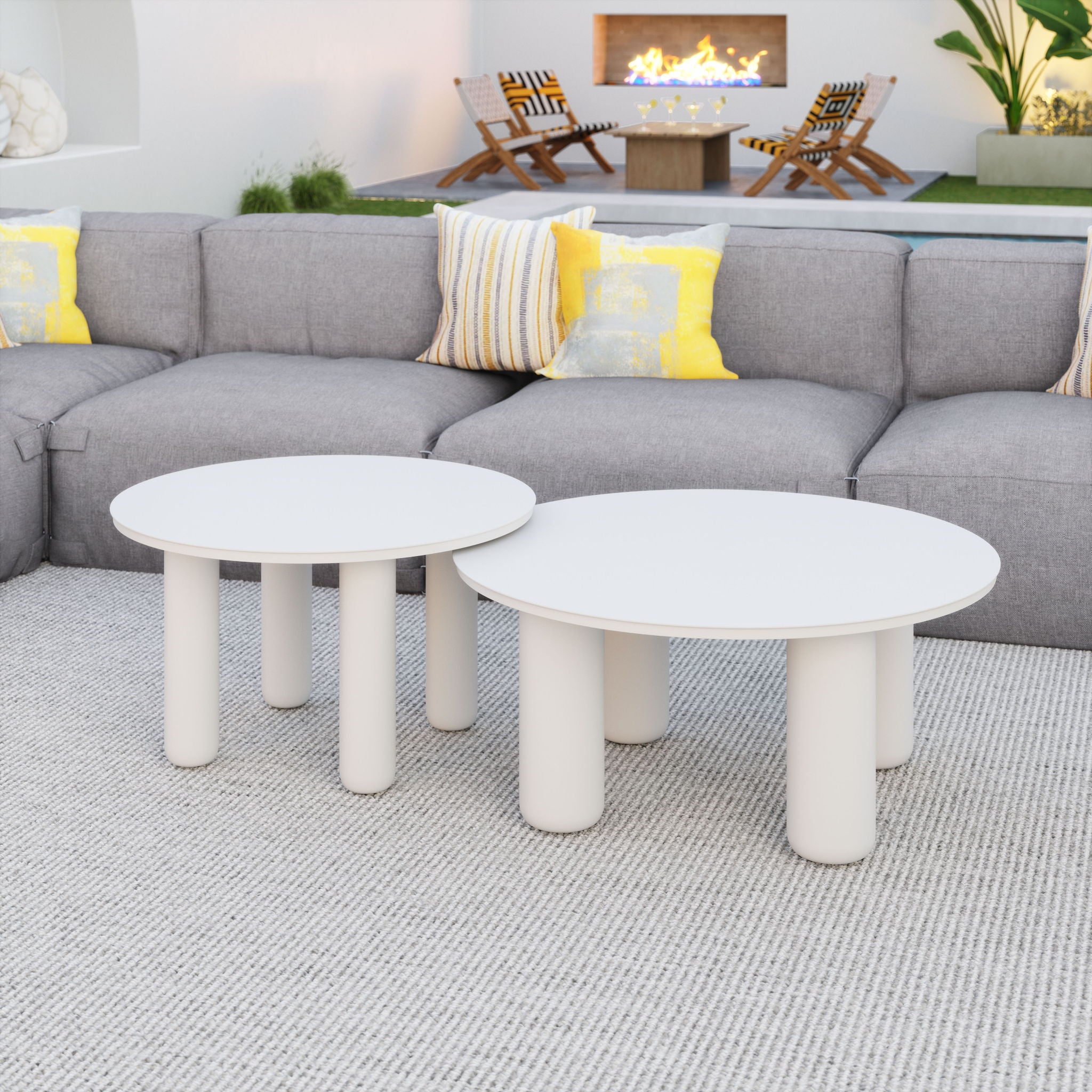 Ola - Outdoor Coffee Table Set - White
