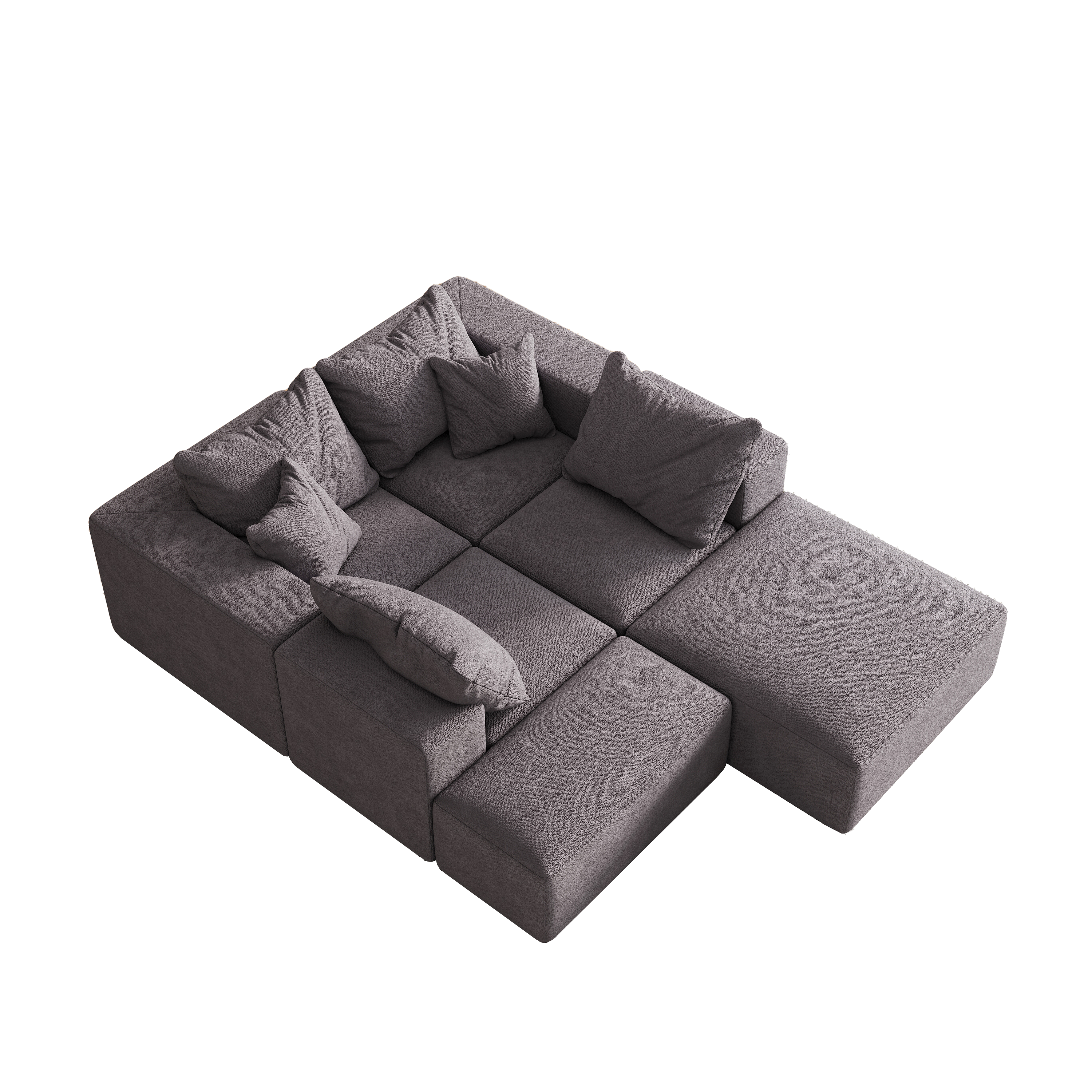 Modern Upholstered Sectional Boneless Couch Set