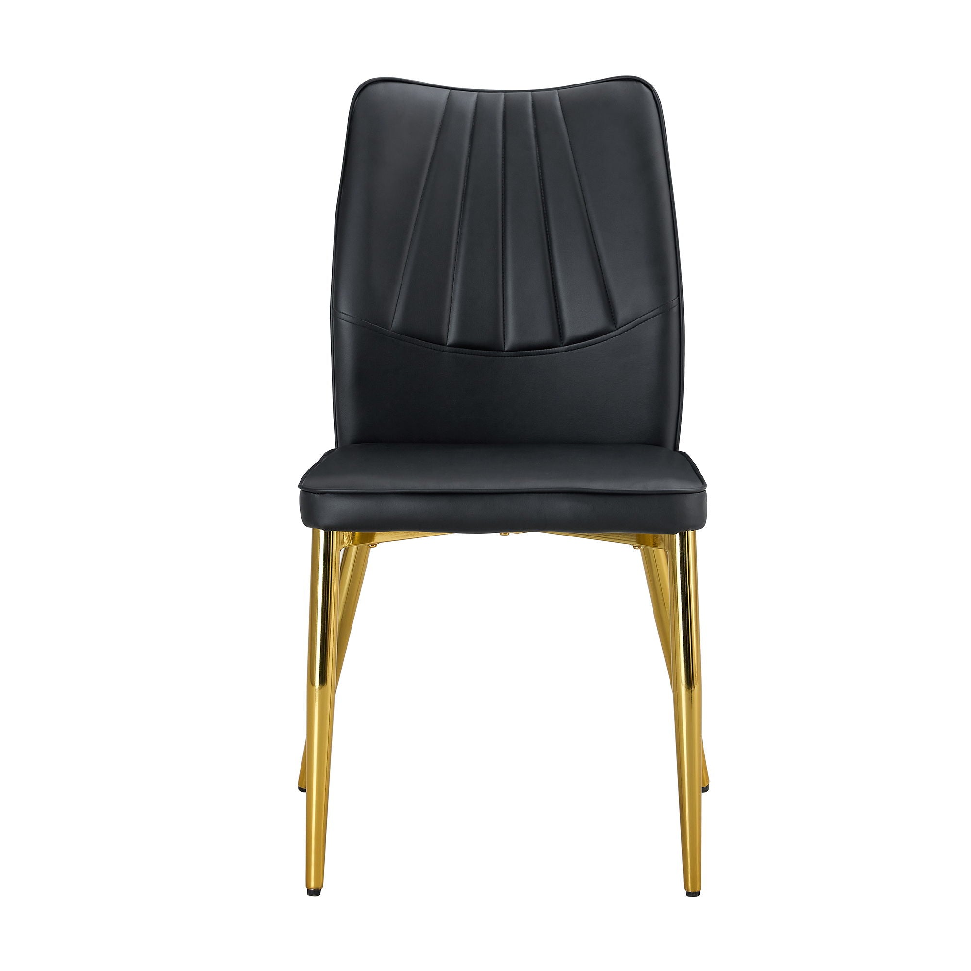Medieval Modern Dining Chairs With Cushions And Metal Legs Material (Set of 4) - Black
