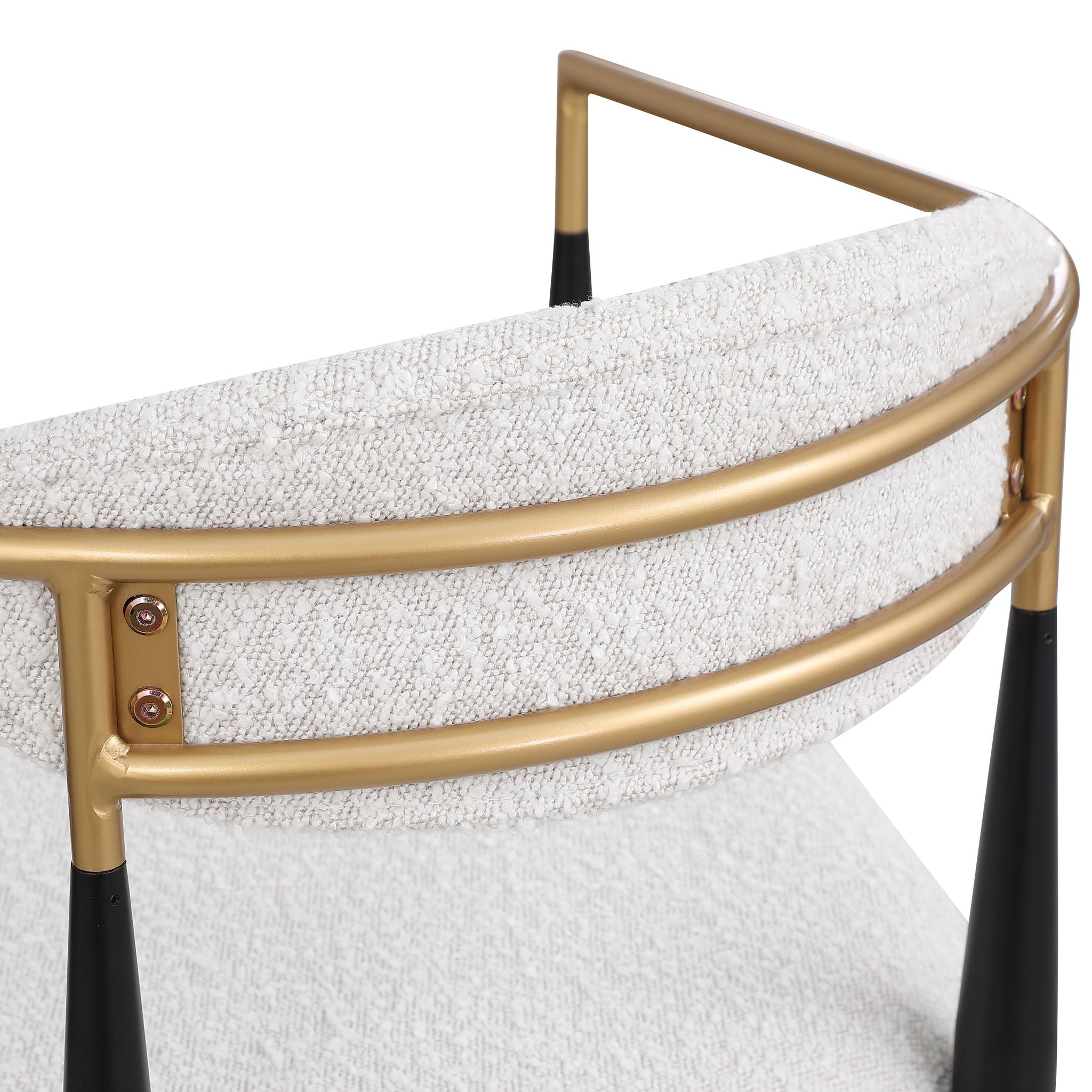 Barstools (Set of 2), Counter Height Upholstered Bar Stools With Backs And Iron Legs For Kitchen Island - Beige