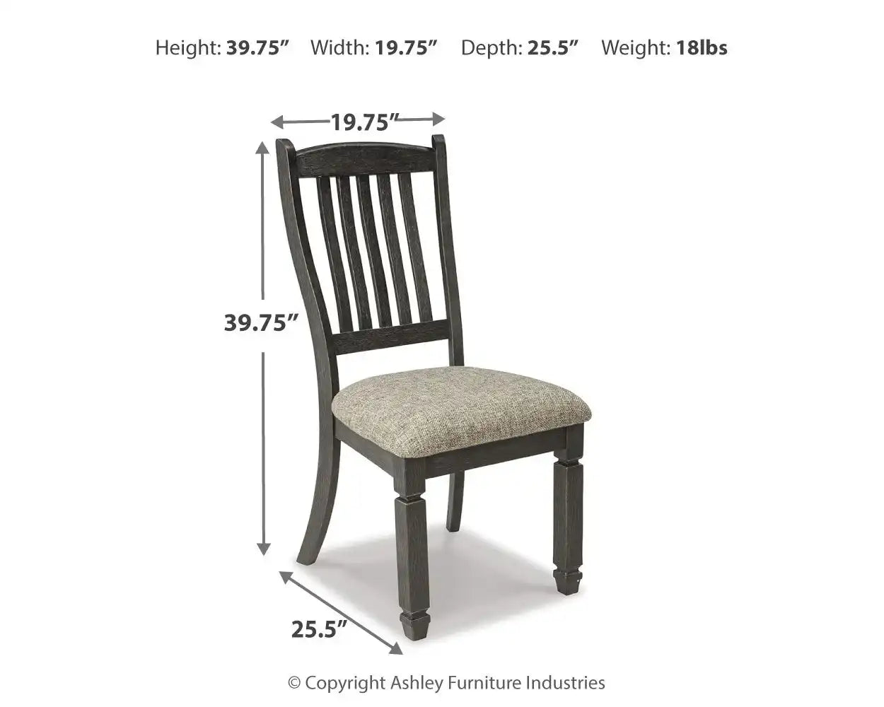 Tyler Creek - Black / Grayish Brown - Dining UPH Side Chair (Set of 2) - Slatback