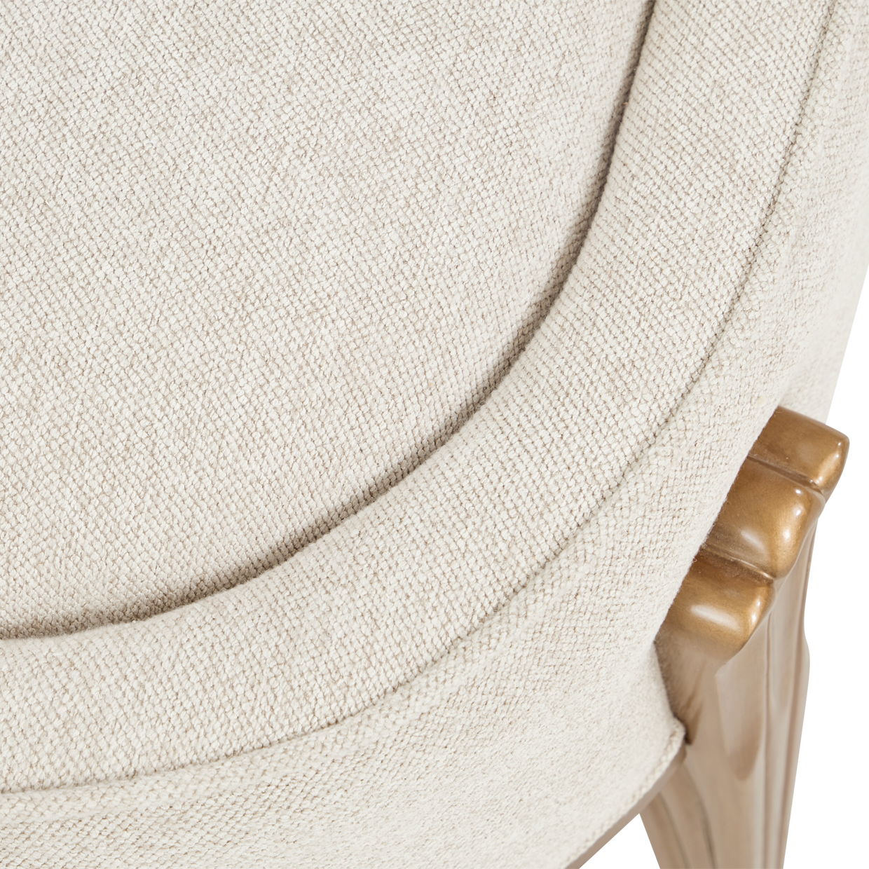 Camellia Field - Accent Bench - Linen / Antique Gold