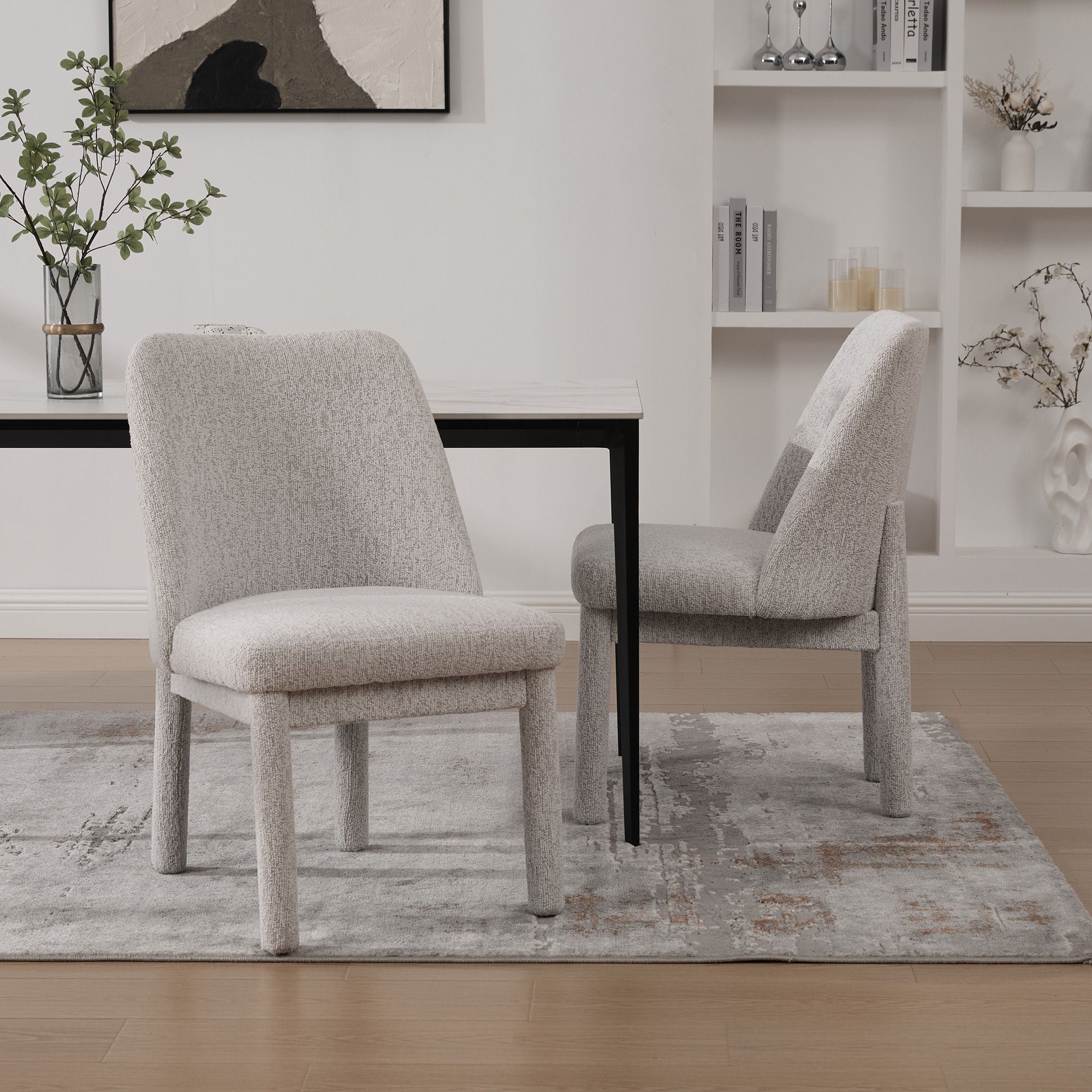 Wide Minimalist Dining Chair (Set of 2)