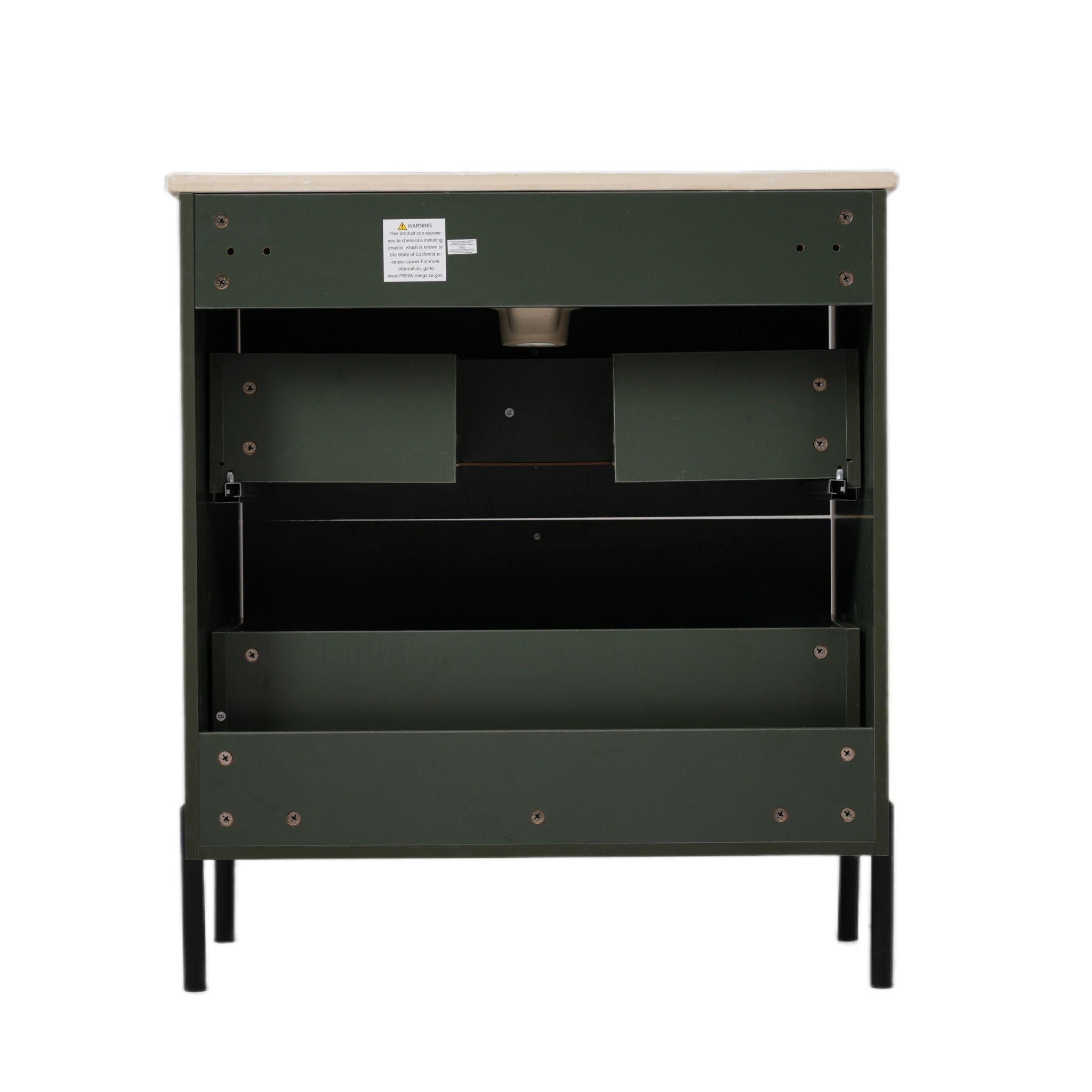 Bathroom Vanity With Ceramic Sink, Fluted Design