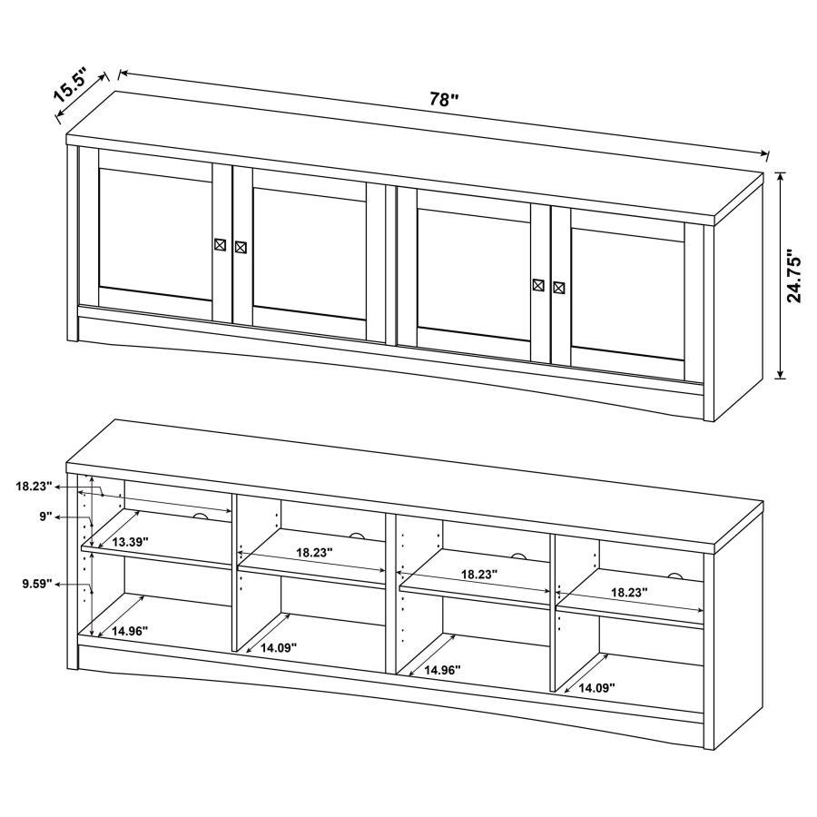 Laughlin - 3-piece Entertainment Center TV Stand - White