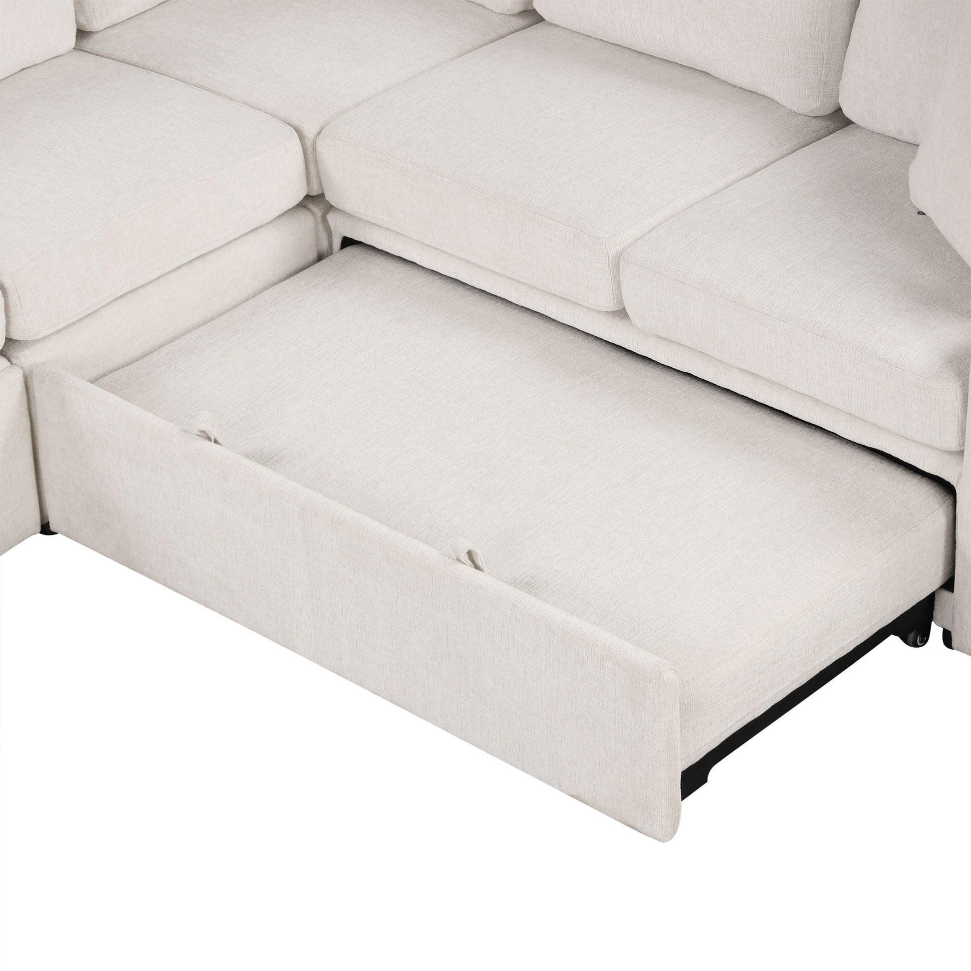 Convertible U-Shaped Sectional Sofa With Pull-Out Bed - Best Buy Furniture