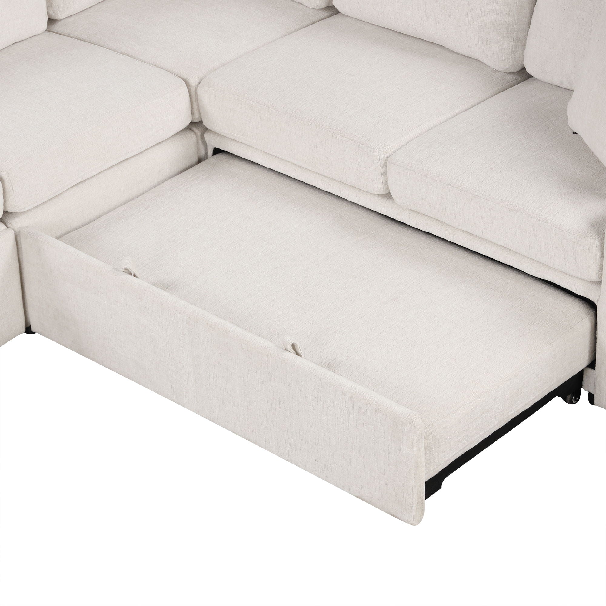 Convertible U-Shaped Sectional Sofa With Pull-Out Bed - Best Buy Furniture