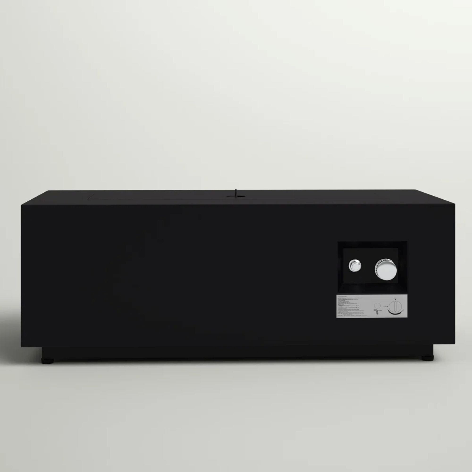 Modern Steel Outdoor Fire Pit Table with Lid, Black, 16 H x 42 W